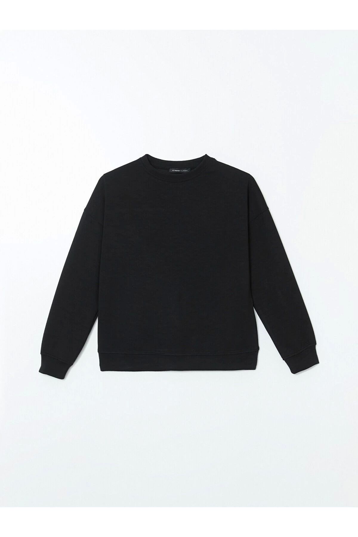 LC Waikiki LCWAIKIKI Bisiklet Yaka Oversize Kadın Sweatshirt
