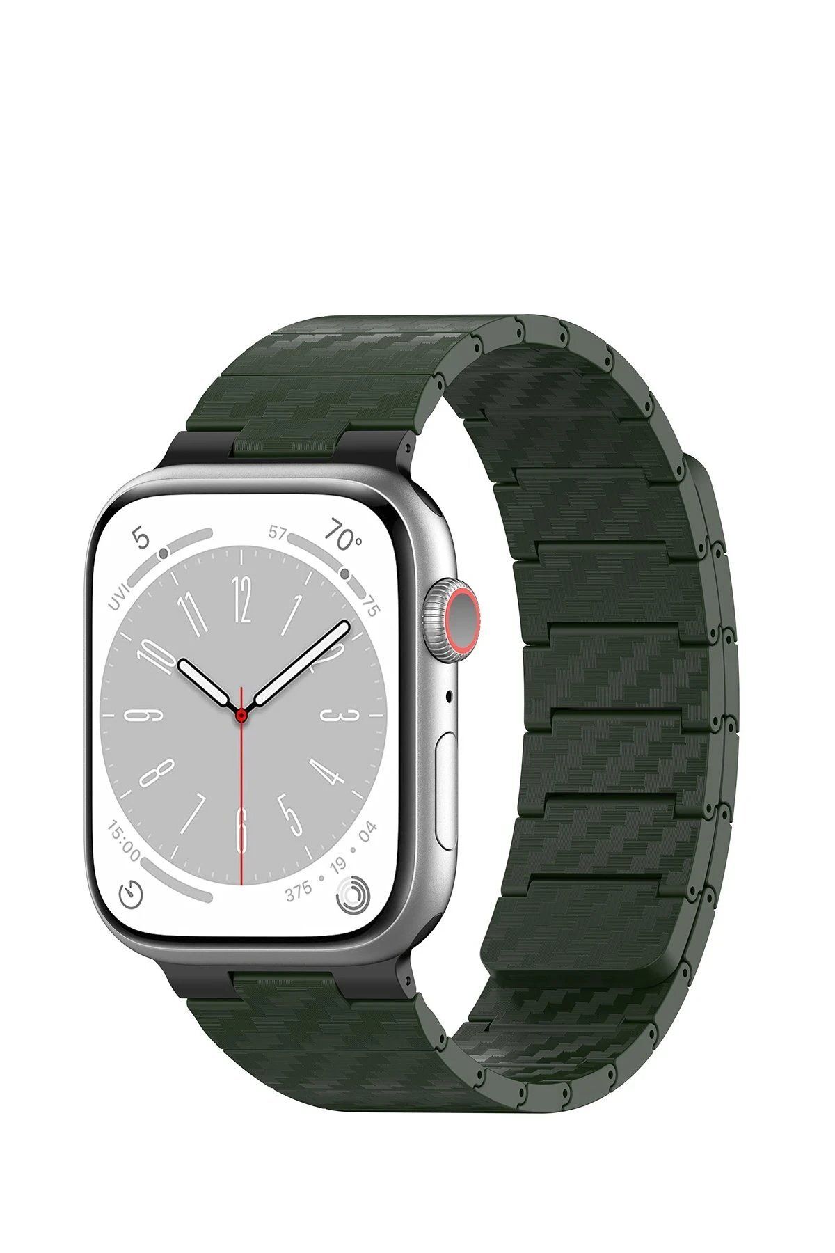 CepteToptan Movenchy Watch 45mm Carbon Steel Kordon - Koyu Yeşil