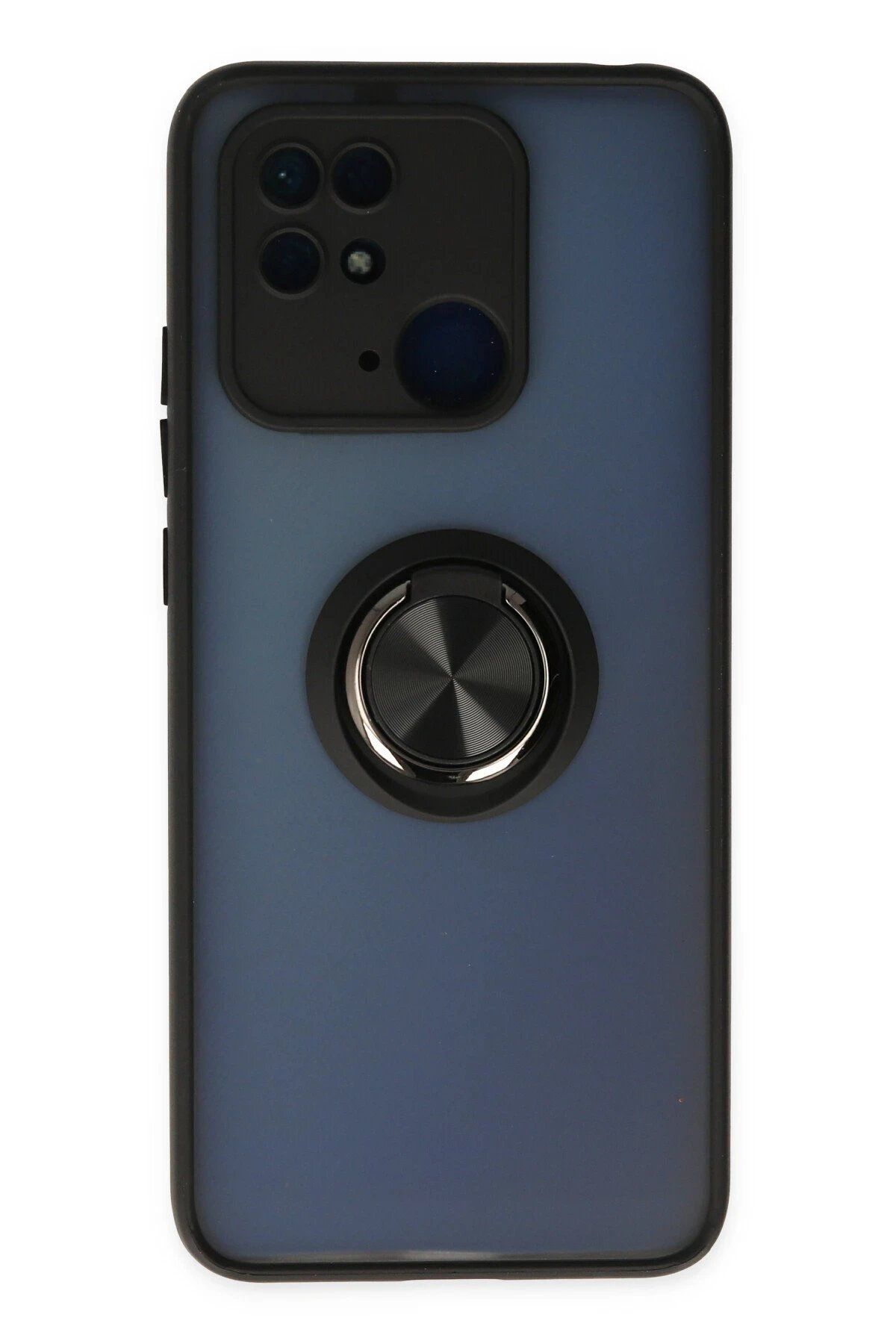 CepteToptan Newface Xiaomi Poco C40 Kılıf Montreal Yüzüklü Silikon Kapak - Siyah