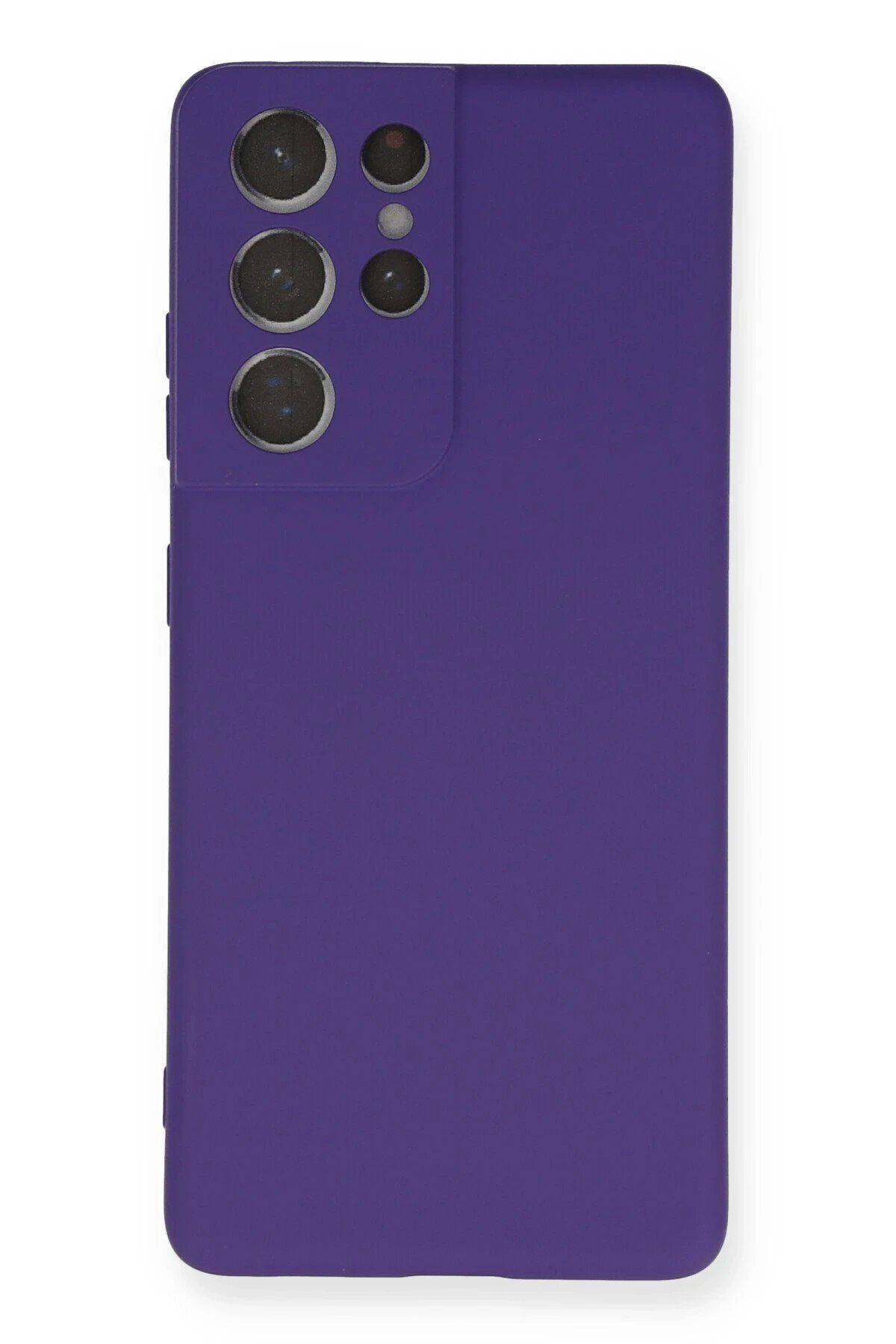 CepteToptan Newface Samsung Galaxy S21 Ultra Kılıf Nano içi Kadife Silikon - Mor
