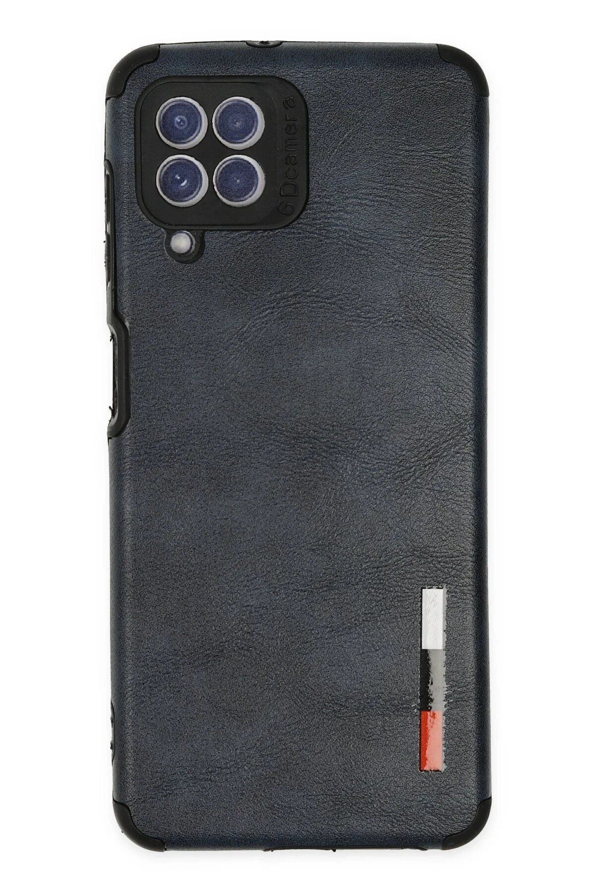 CepteToptan Newface Samsung Galaxy A22 Kılıf Loop Deri Silikon - Lacivert