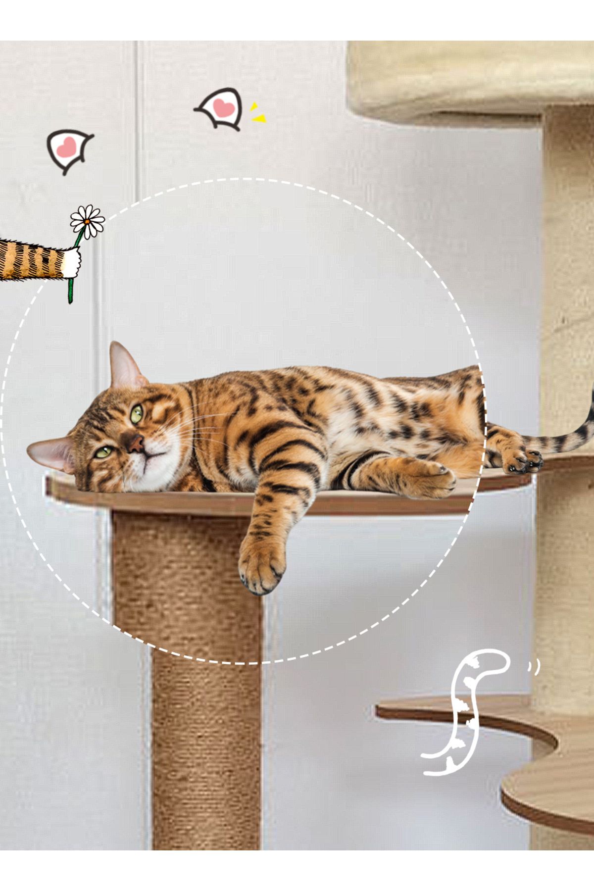 KidLe-Cat Tree Cat Climbing Frame Cat Climbing Post Cat Scratching Board 4