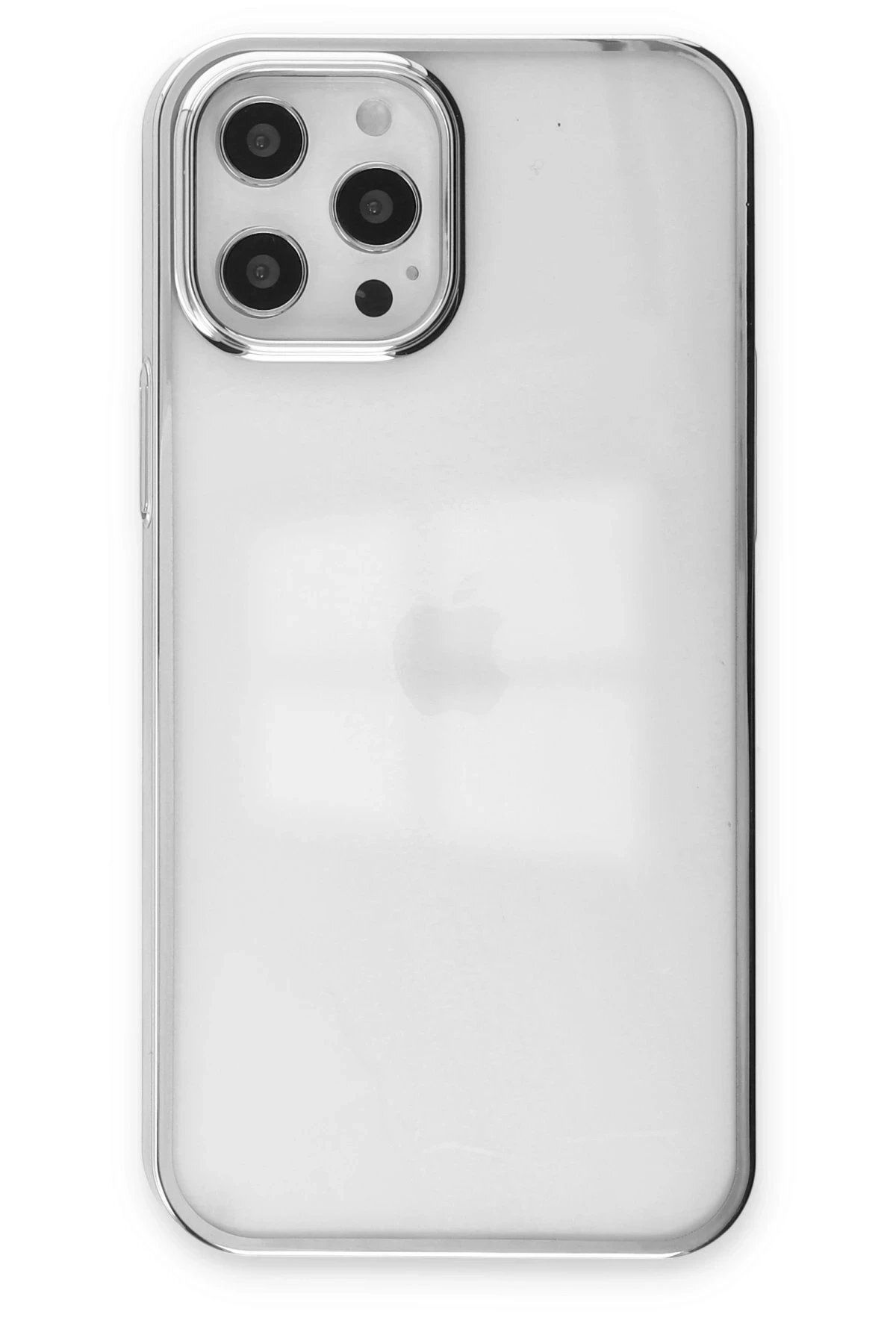 CepteToptan Newface iPhone 12 Pro Max Kılıf Element Silikon - Gümüş