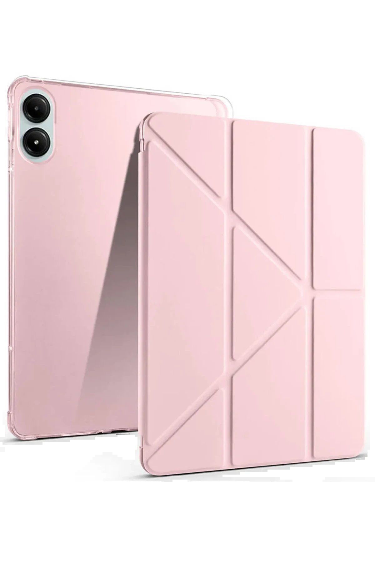 CepteToptan Newface Xiaomi Redmi Pad Pro 12.1 Kılıf Kalemlikli Mars Tablet Kılıfı - Rose Gold