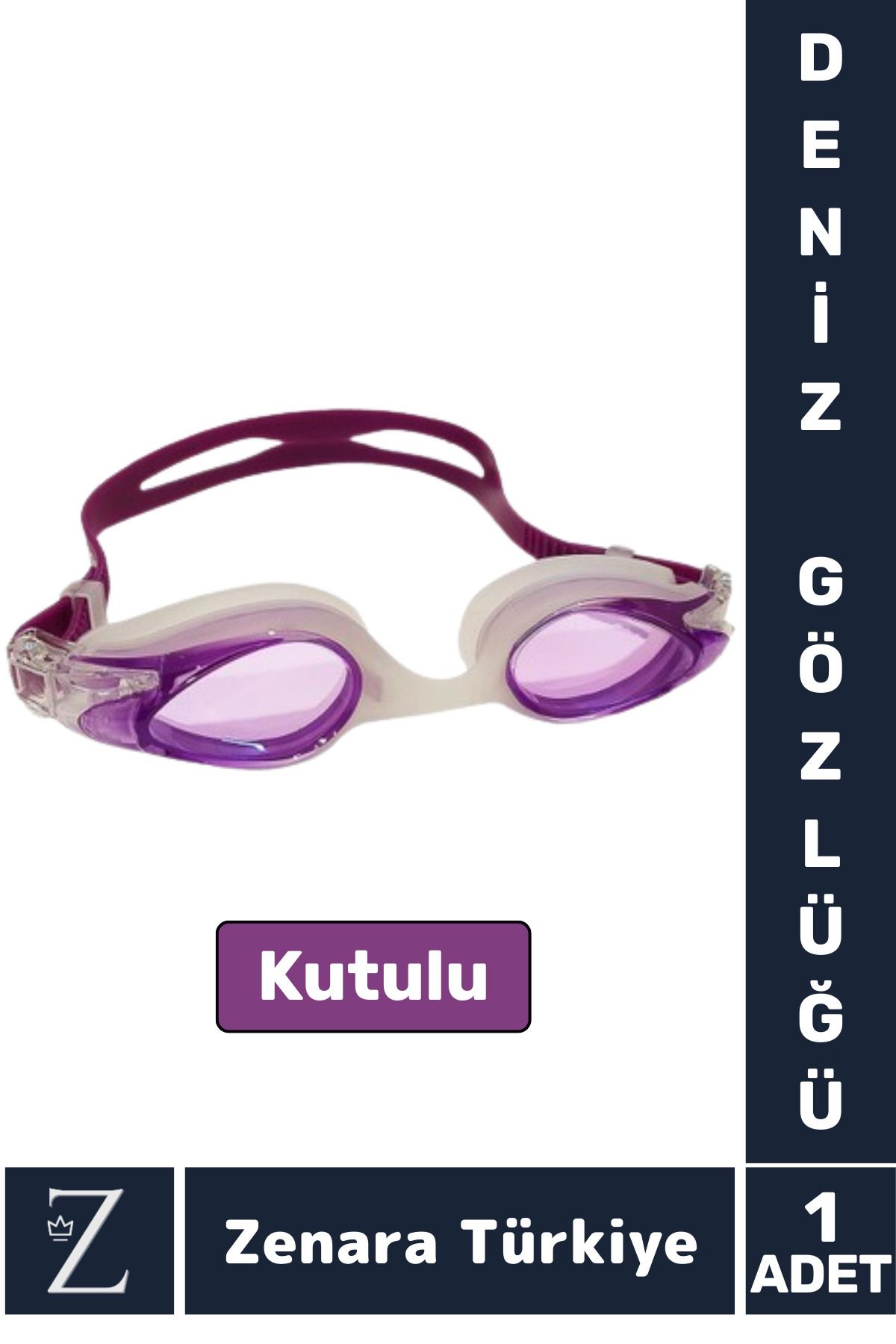 teknotrust Su Geçirmez UV Koruma Silikon Deniz Gözlüğü, Ayarlanabilir Kayış, Kutulu, Anti-Fog