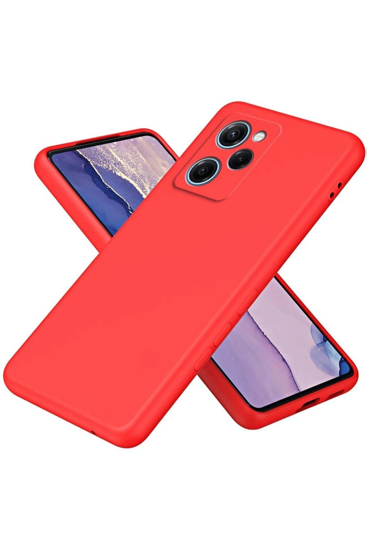 CepteToptan Newface Xiaomi Poco X5 Pro 5G Nano içi Kadife Silikon - Kırmızı