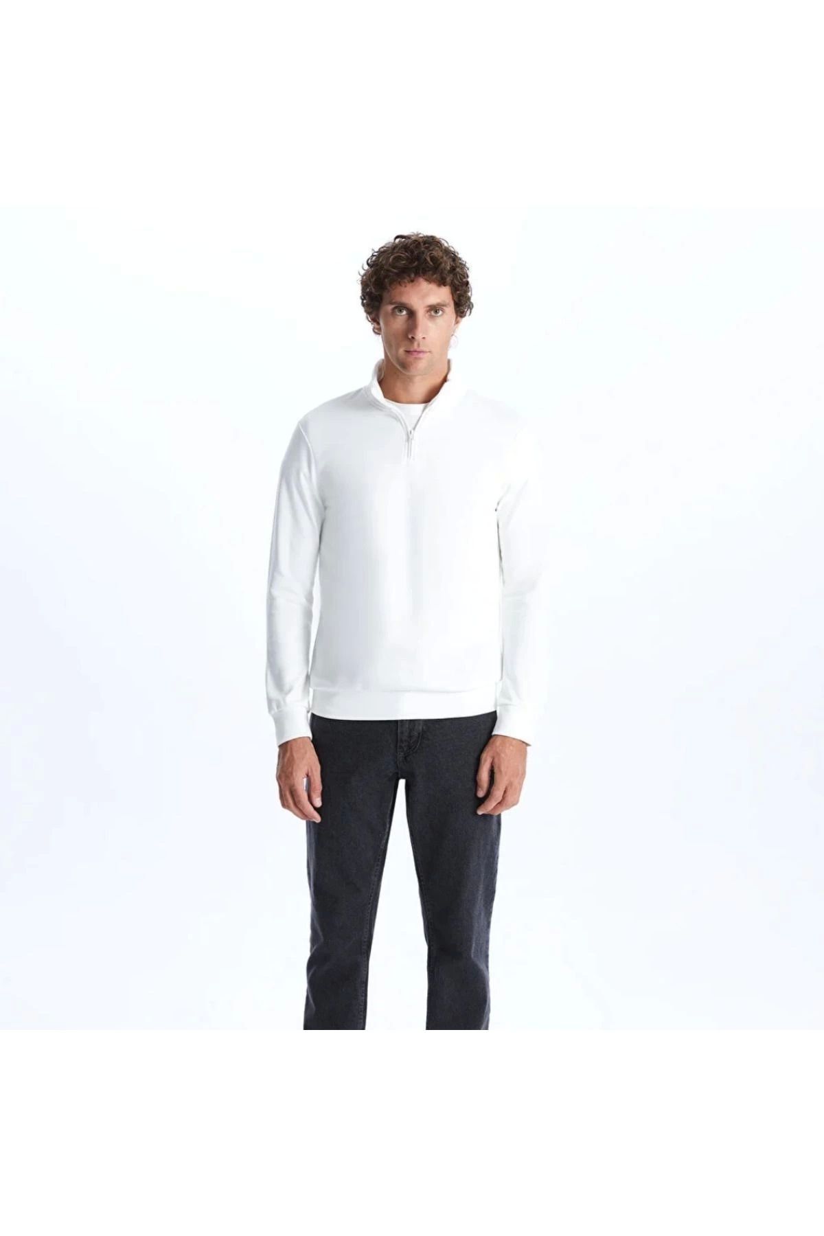 LC Waikiki LCWAIKIKI Classic Dik Yaka Uzun Kollu Erkek Sweatshirt