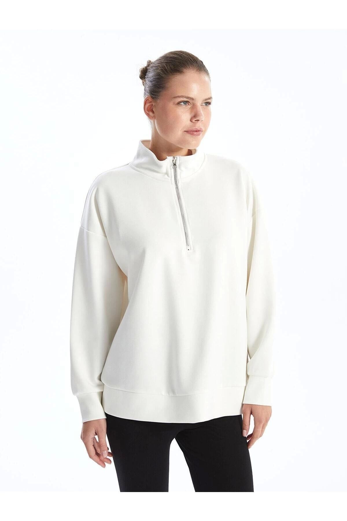 LC Waikiki LCWAIKIKI Comfort Dik Yaka Kadın Sweatshirt Tunik