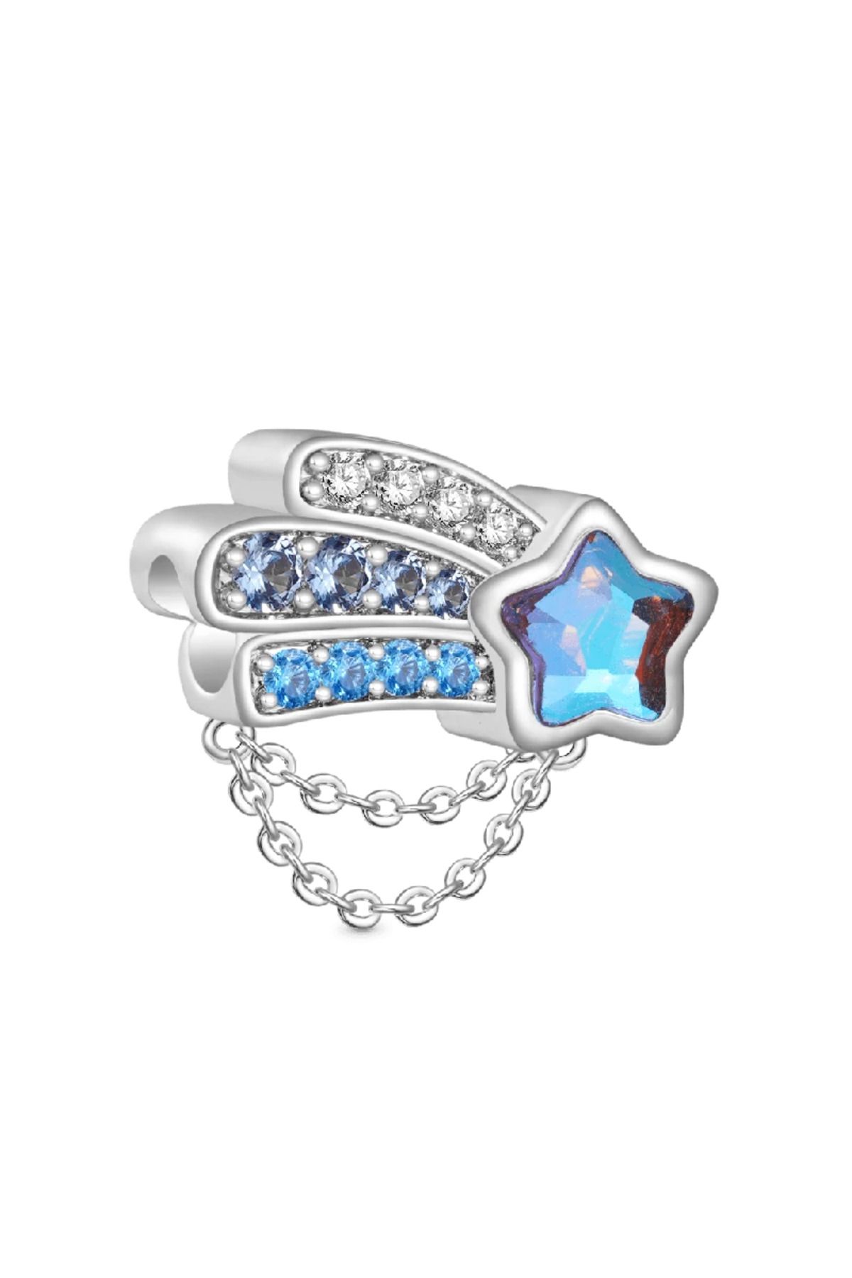 Gnoce Aqua Blue Deniz Yıldızı Charm, 925 Ayar Gümüş