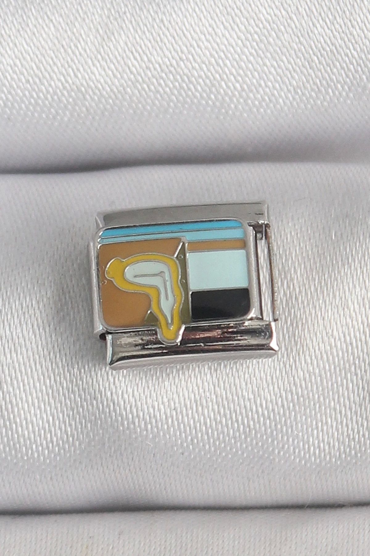 Nemere 316L Çelik Gümüş Renk Renkli Portre Model Nomination Charm - TJ-BC1394