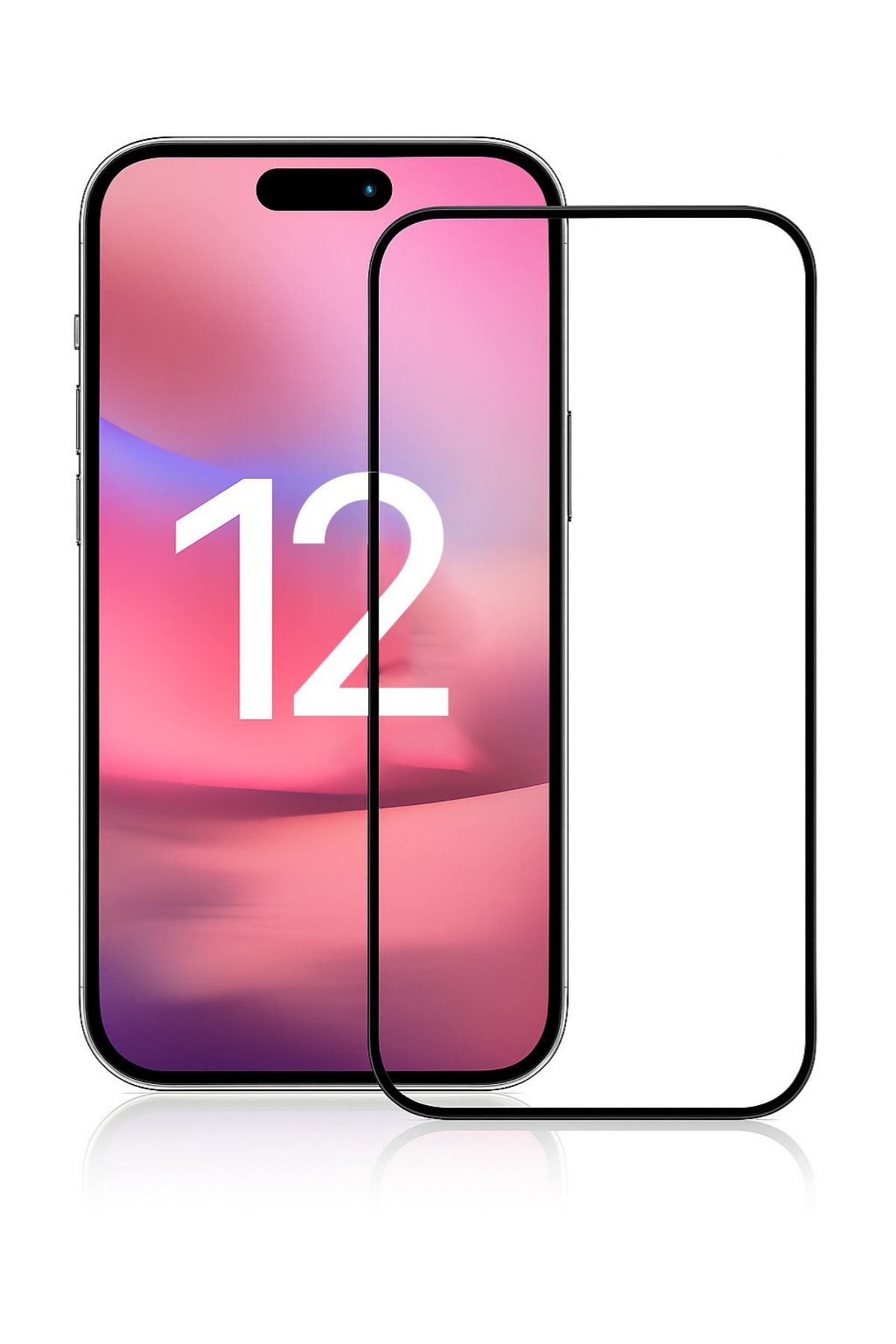 yubu Apple iPhone 12/12 Pro Uyumlu Temperli Cam Tam Kaplama, Kırılmaz Ekran Koruyucu