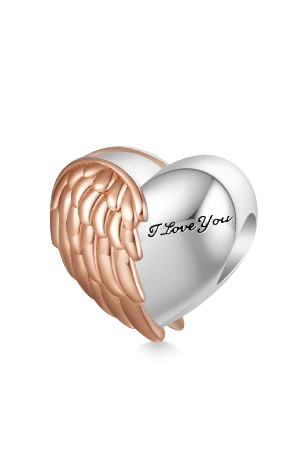 Gnoce "I Love You" Kalp Charm, 925 Ayar Gümüş