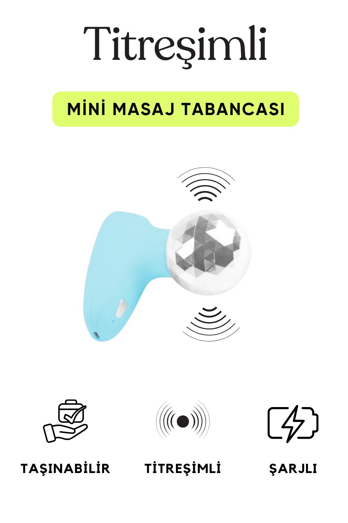 EUROBEST Mini Masaj Tabancası Sporcu Masaj Aleti 8 Modlu Şarjlı Titreşimli Sporcu Masaj Tabancası