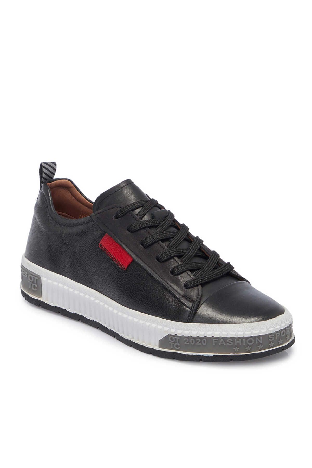 Tergan Siyah Hakiki Deri Erkek Sneaker - E25I1AY57183-F49