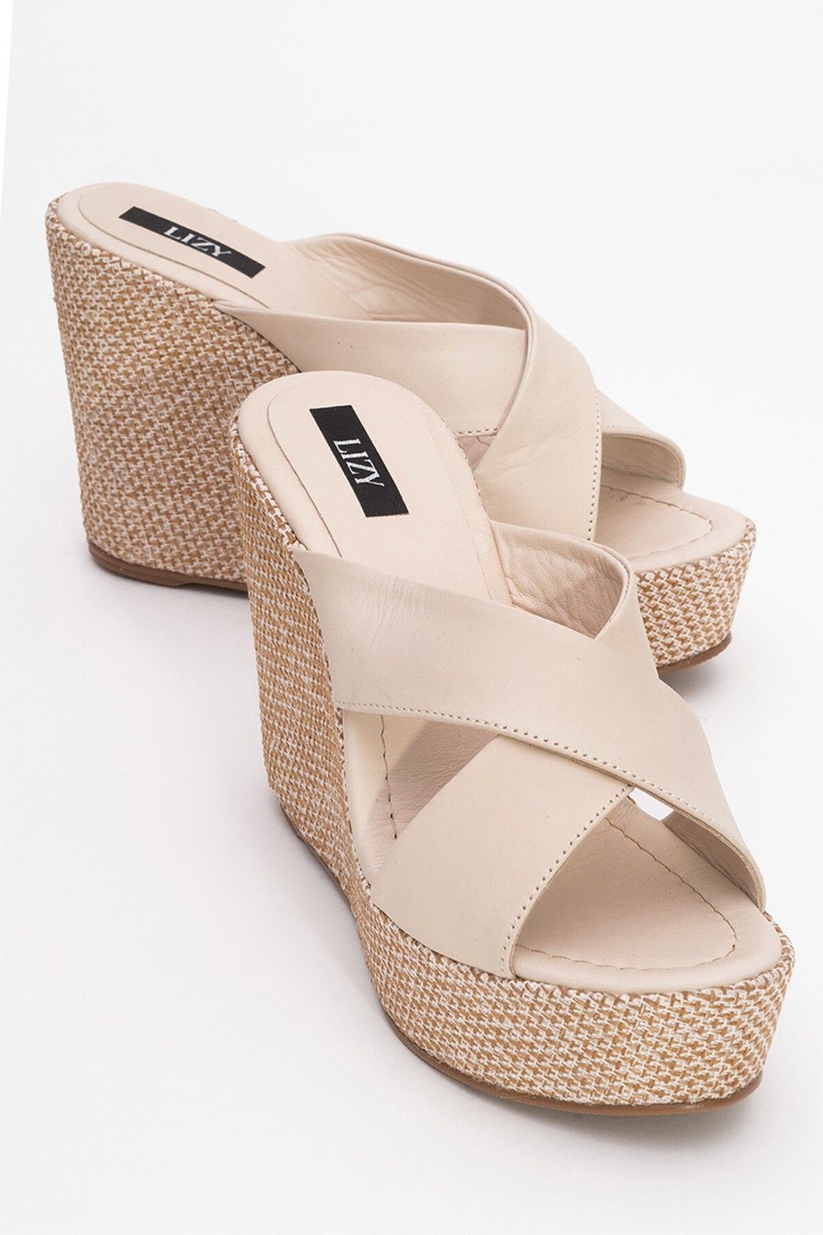 Lizy Shoes Deri Günlük Dolgu Topuk