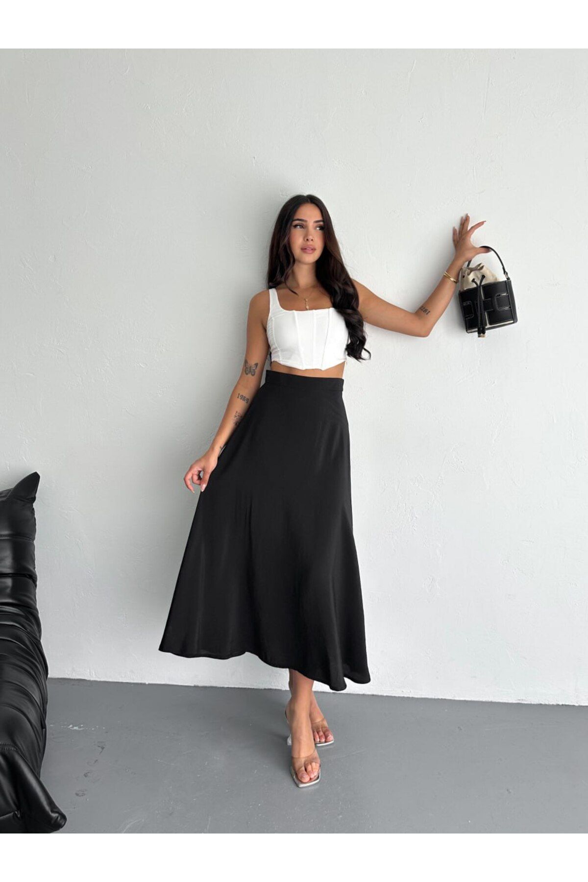 Zula Moda Yazlık Midi Boy Etek – Yandan Fermuarlı, Tesettüre Uygun