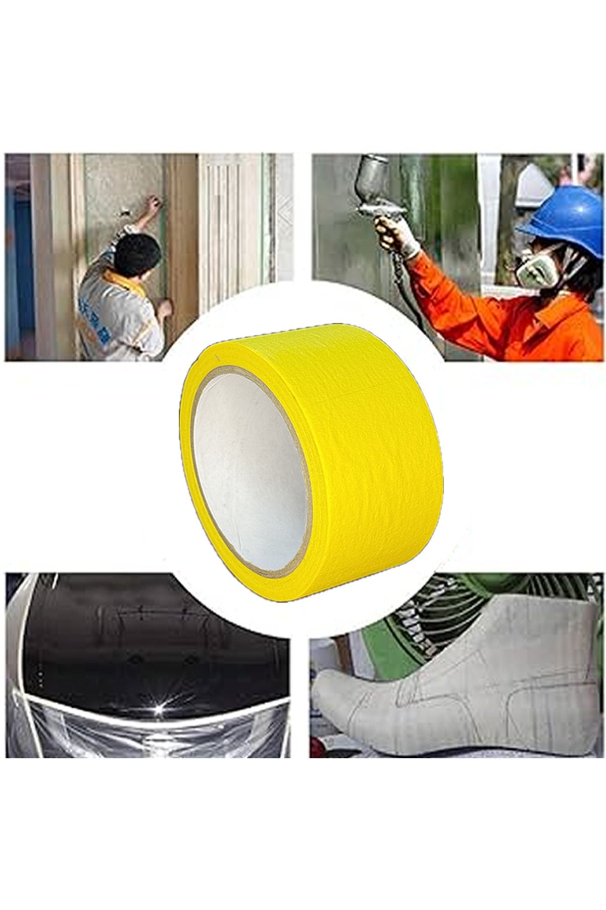 BantMarketim Renkli Maskeleme Kağıt Bant Boya Bandı 50mmx20mt Sarı