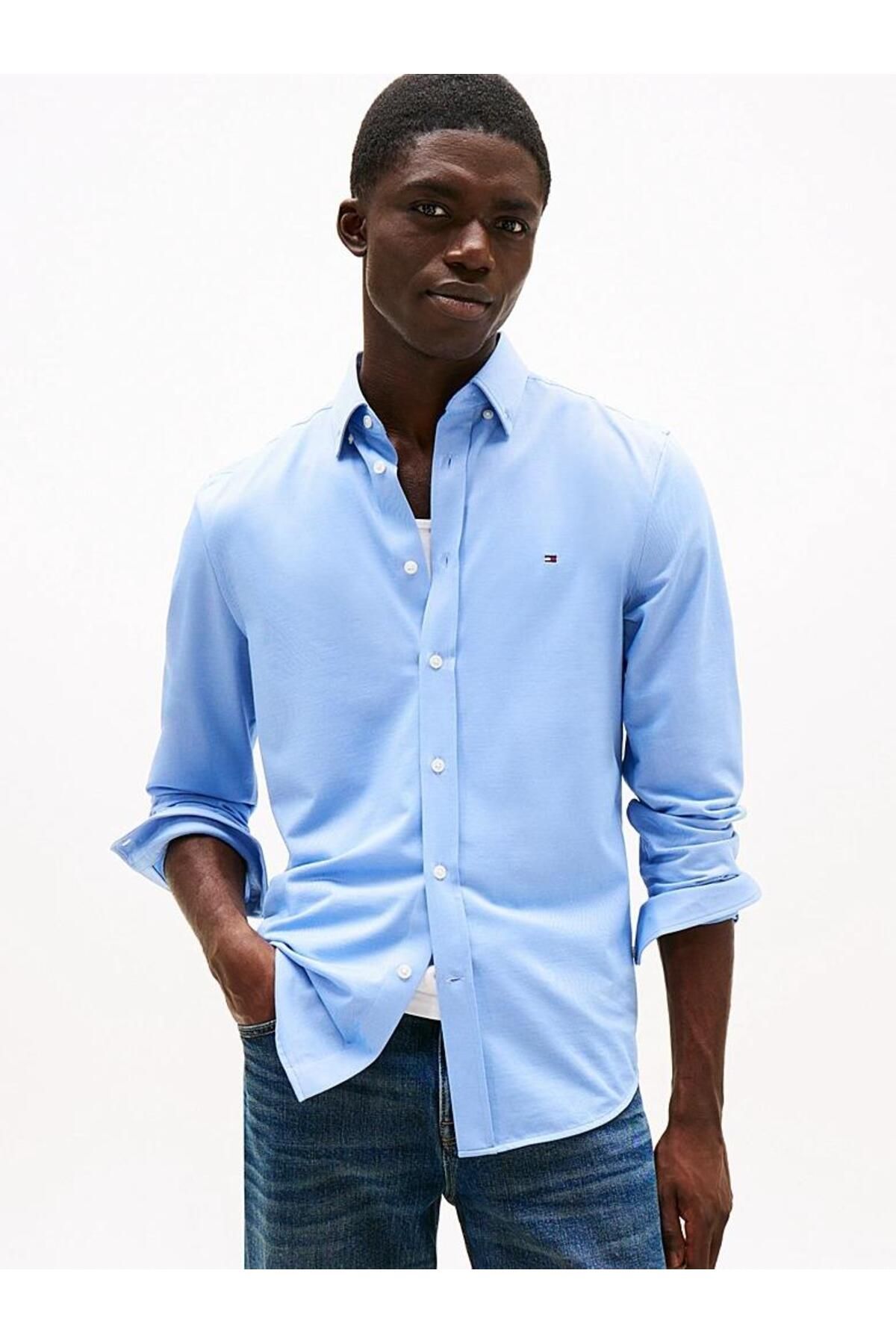 Tommy Hilfiger Erkek PERFORMANCE TWO TONE SF SHIRT Gömlek
