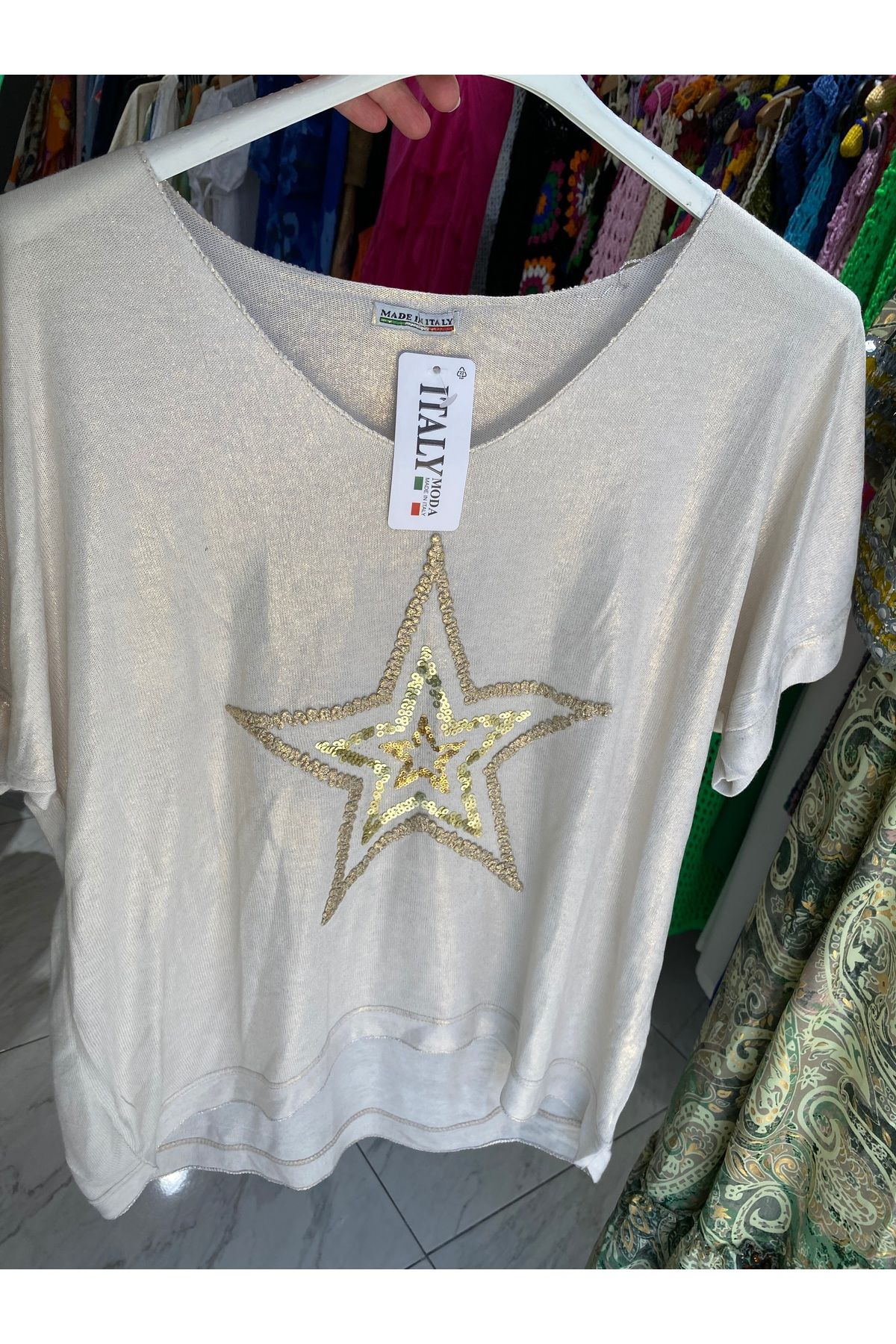 MODA Varaklı ithal tşirt