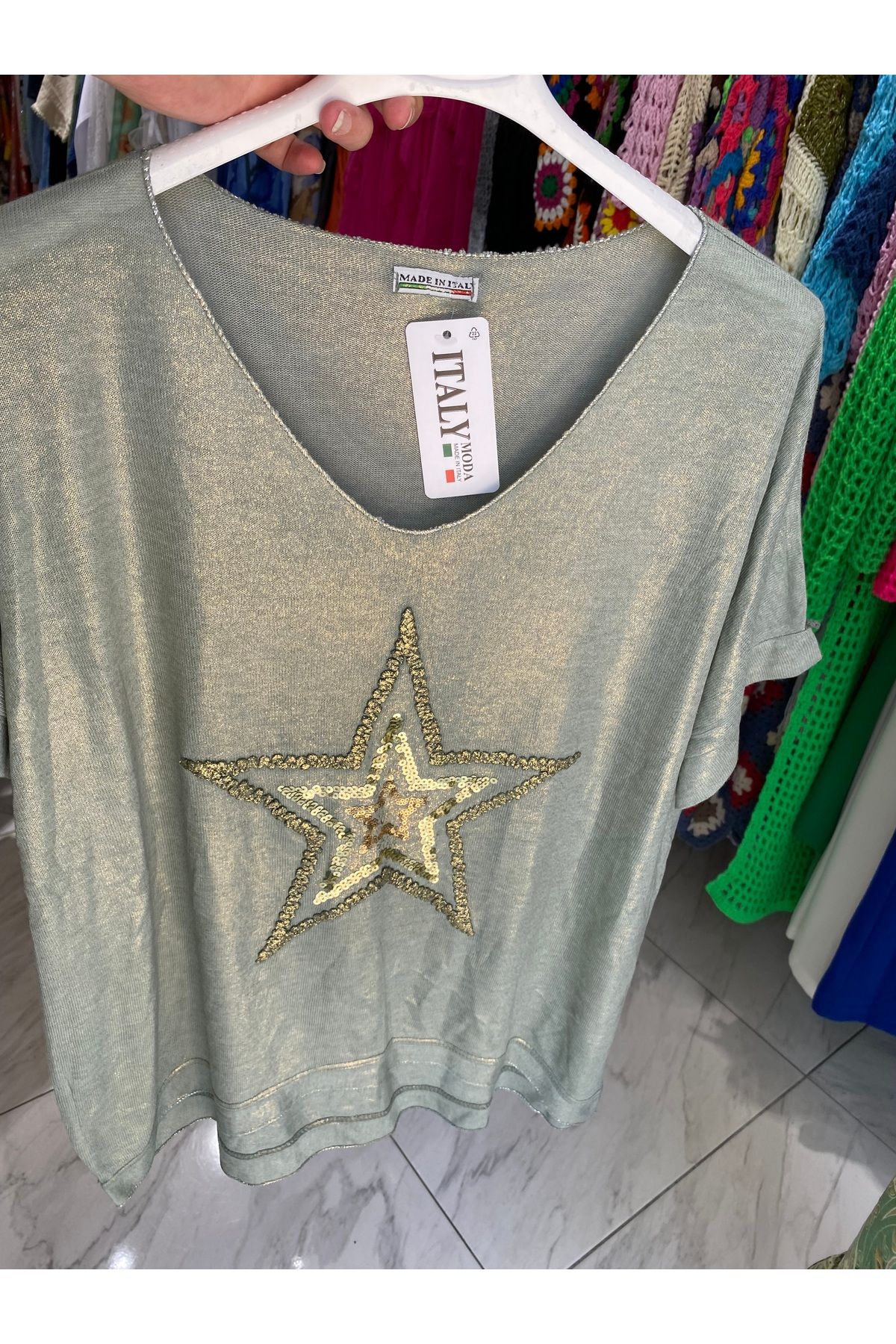 MODA Varaklı ithal tşirt