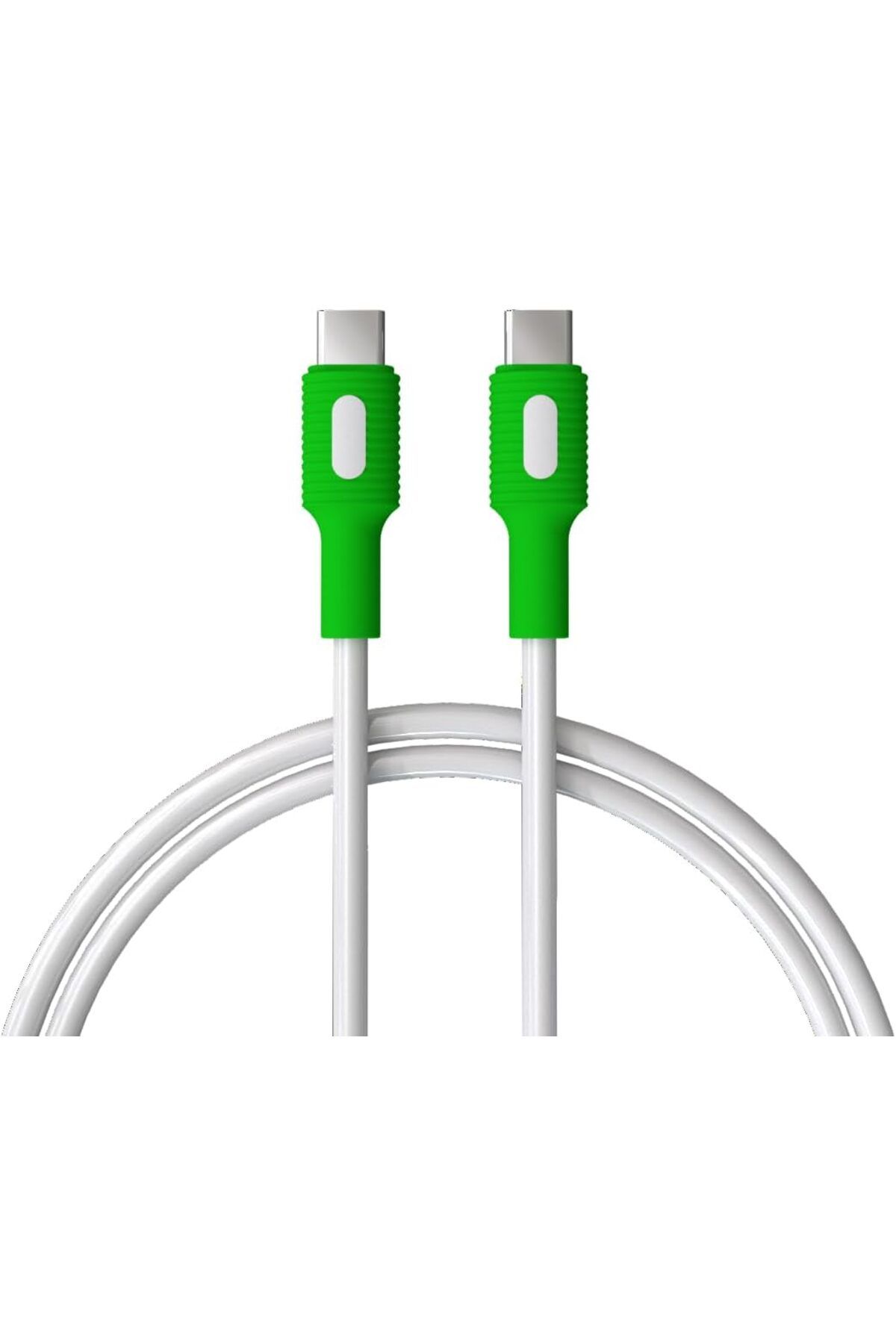 STOREMAX EMN Coral Type C-C Power Delivery Hızlı Şarj Kablosu, Beyaz Kablo, Beyaz/Yeşil Uçlar (150 CM)