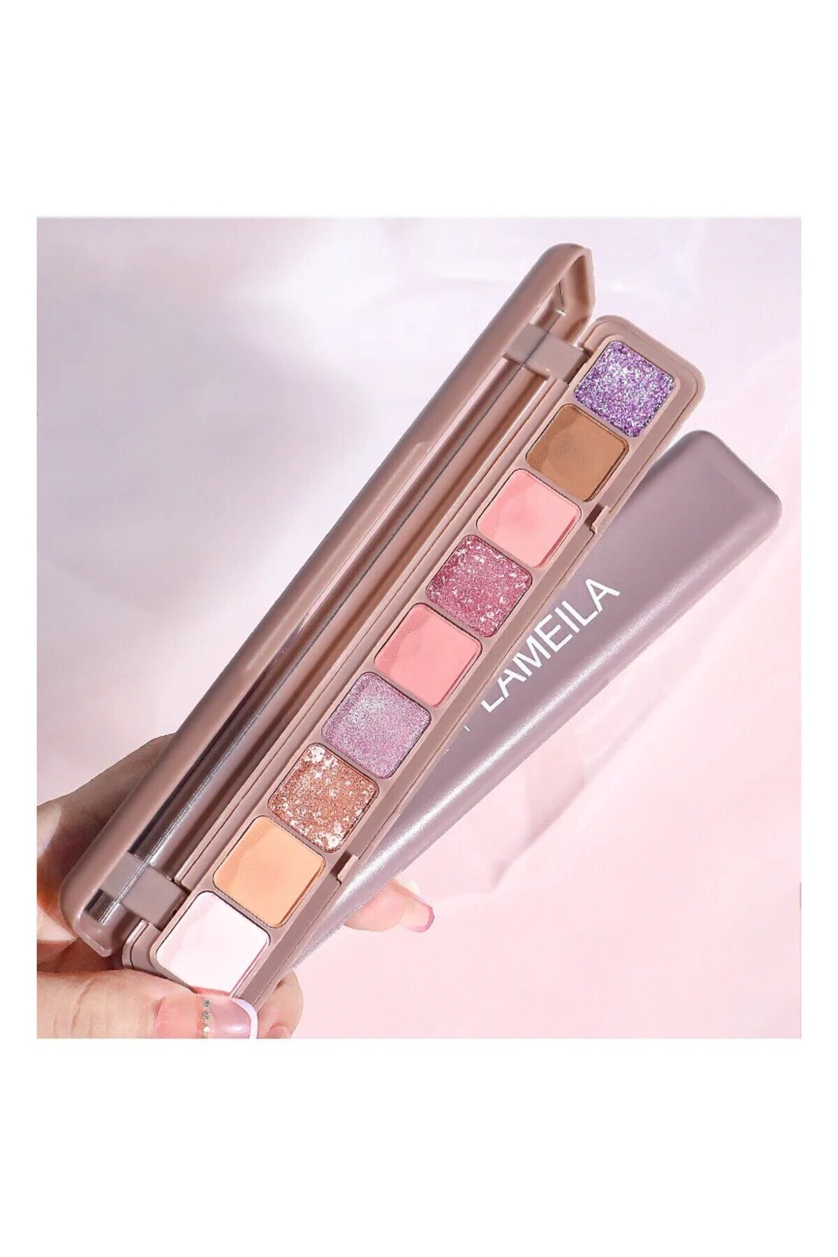 Flippy Παλέτα σκιών ματιών, 9 χρώματα, ματ & περλέ, αδιάβροχη, καθρέφτης, 10g, 9x3x2 εκ.