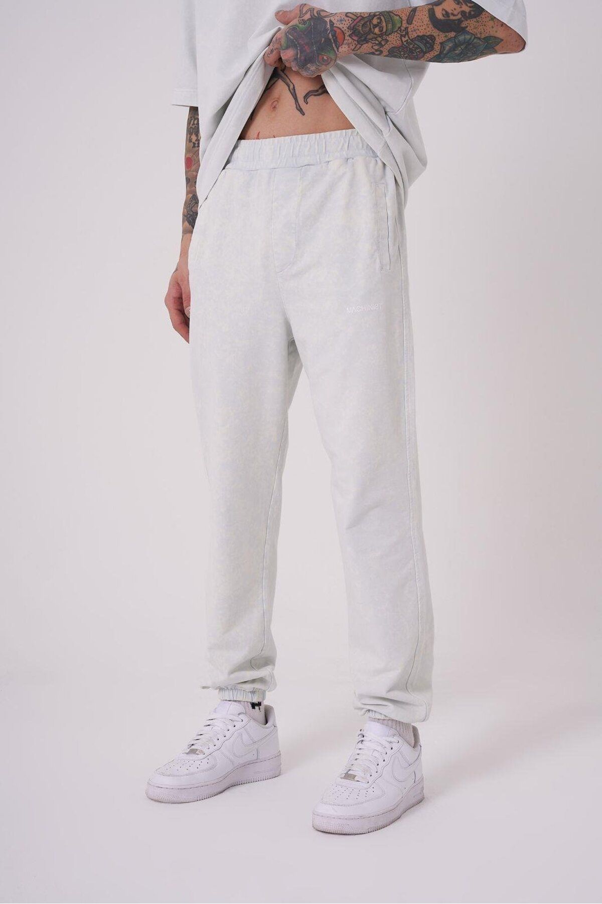 Machinist Erkek Relaxed Yıkamalı Space Grey Spotted Eşofman Altı