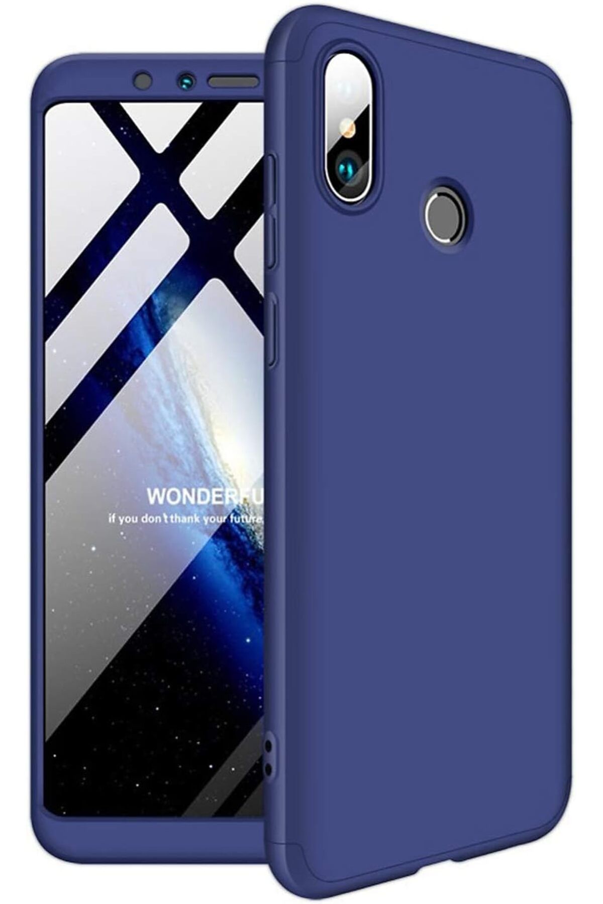 STOREMAX EMN Xiaomi Mi A2 (Mi 6X) için Kılıf Double Dip 360 Protective Lacivert [Mi A2 (Mi 6X) ile Uyumlu