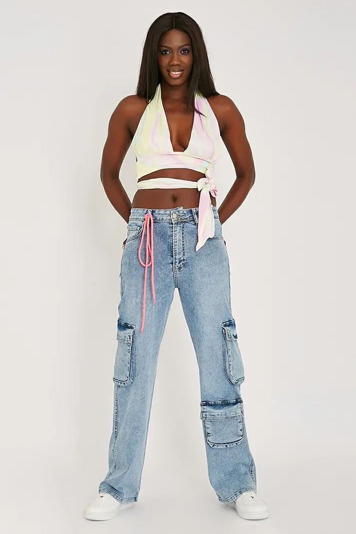 Jijass Jeans Likralı Kargo Cepli Jean Pantolon