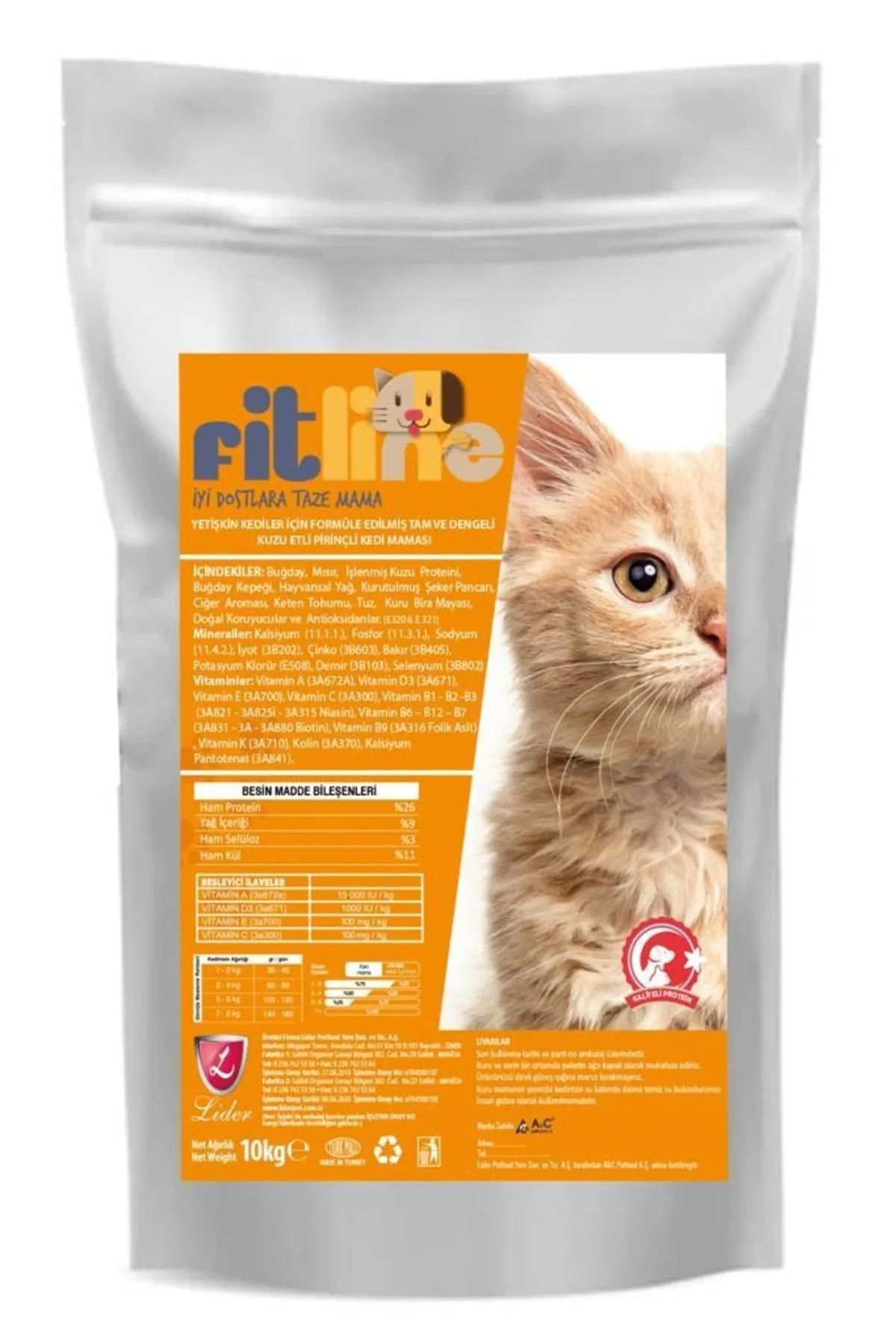 Fitline Tavuklu Yetişkin Kedi Maması 10kg