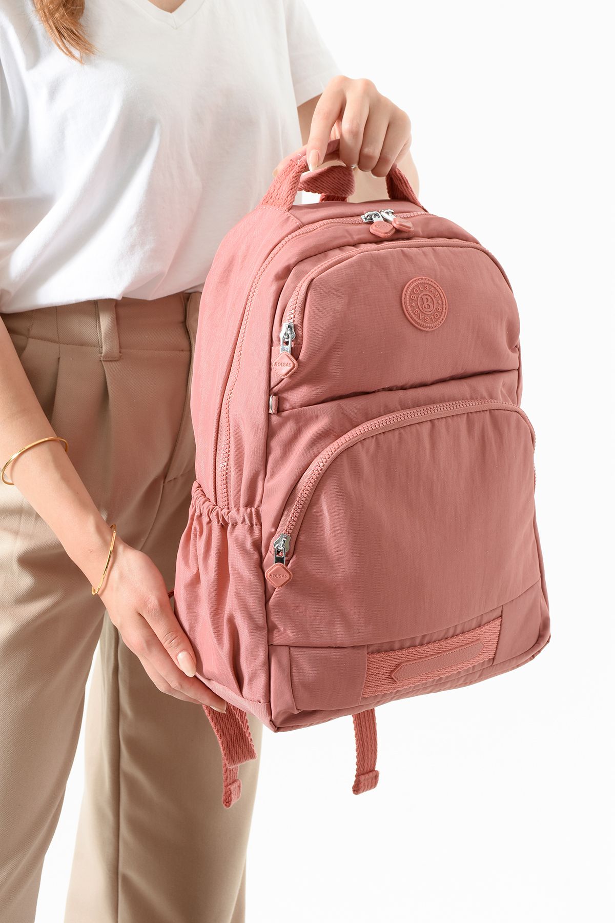Just Polo Unısex Su geçirmez ithal krinkıl Kumaş Laptop Bölmeli Okul İş ve Seyahat Sırt Çantası