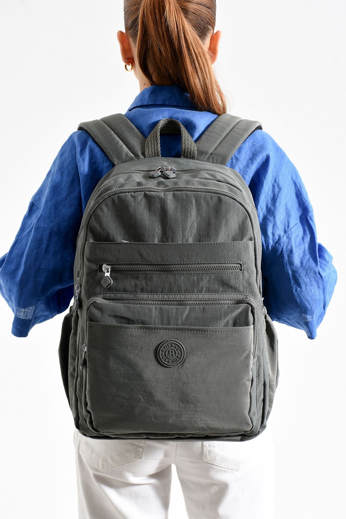 Just Polo Unisex Su geçirmez ithal krinkıl Kumaş Laptop Bölmeli Okul İş ve Seyahat Sırt Çantası
