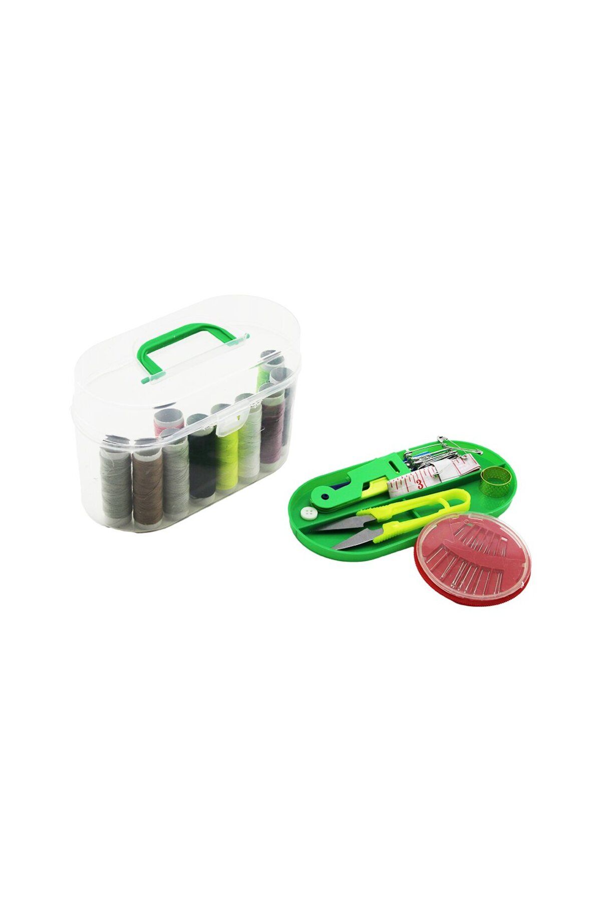mazıdağı Plasti̇k Çantali İğne - İpli̇k Set 10-i̇pli̇k- 12-di̇ki̇ş-10-ç.i̇ğne- Mezura- Maka