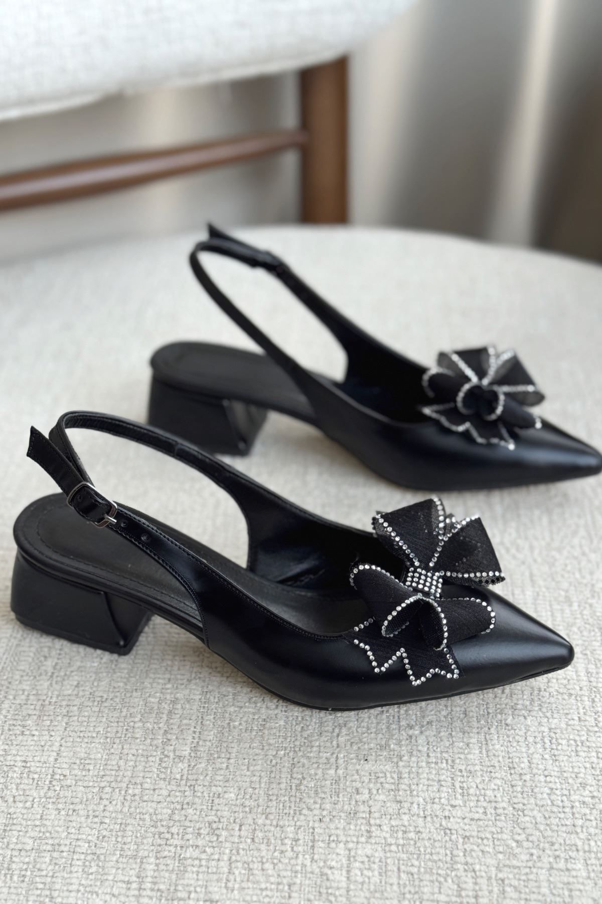 GOFFSHOES Kadın Howen Kısa Topuklu Ayakkabı - siyah-deri