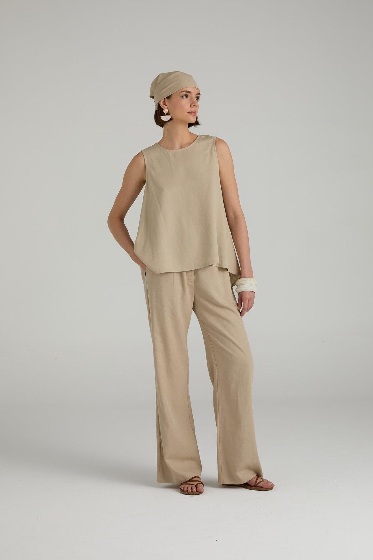 Brand Up BRANDUP Keten Karışımlı Comfort Fit Pantolon