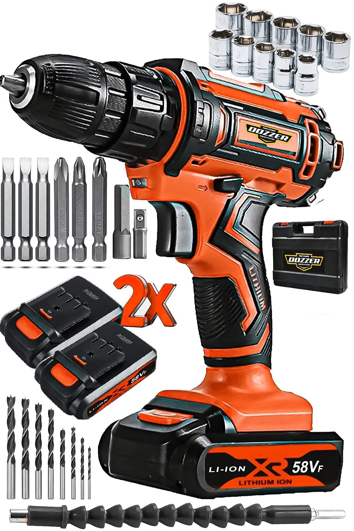 Elioure 256V 20Ah Çelik Şanzumanlı Bakır Sargılı Akülü Darbeli Matkap