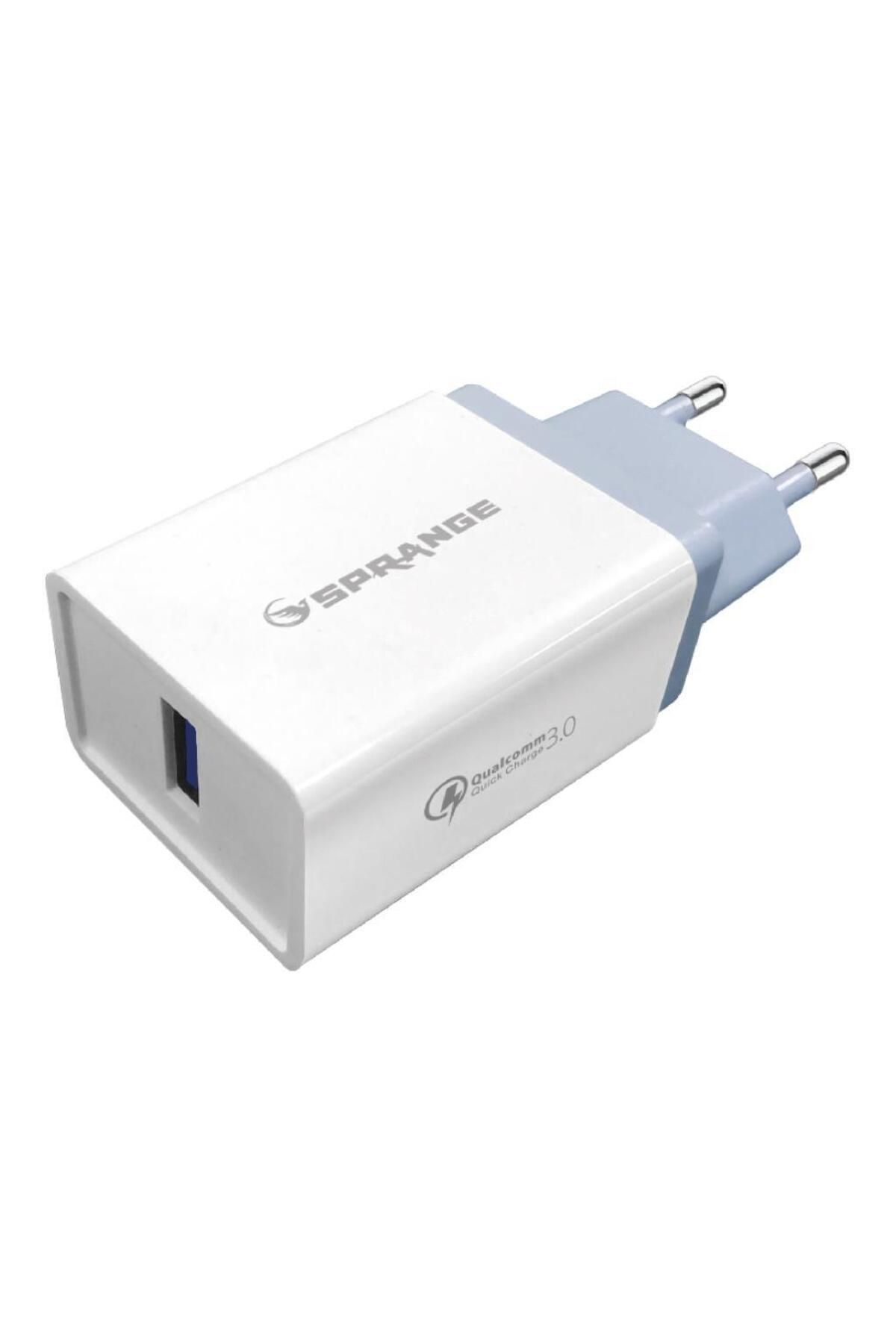 SPRANGE Q-30 3.0A USB Çıkışlı Hızlı Ev Şarj Başlığı