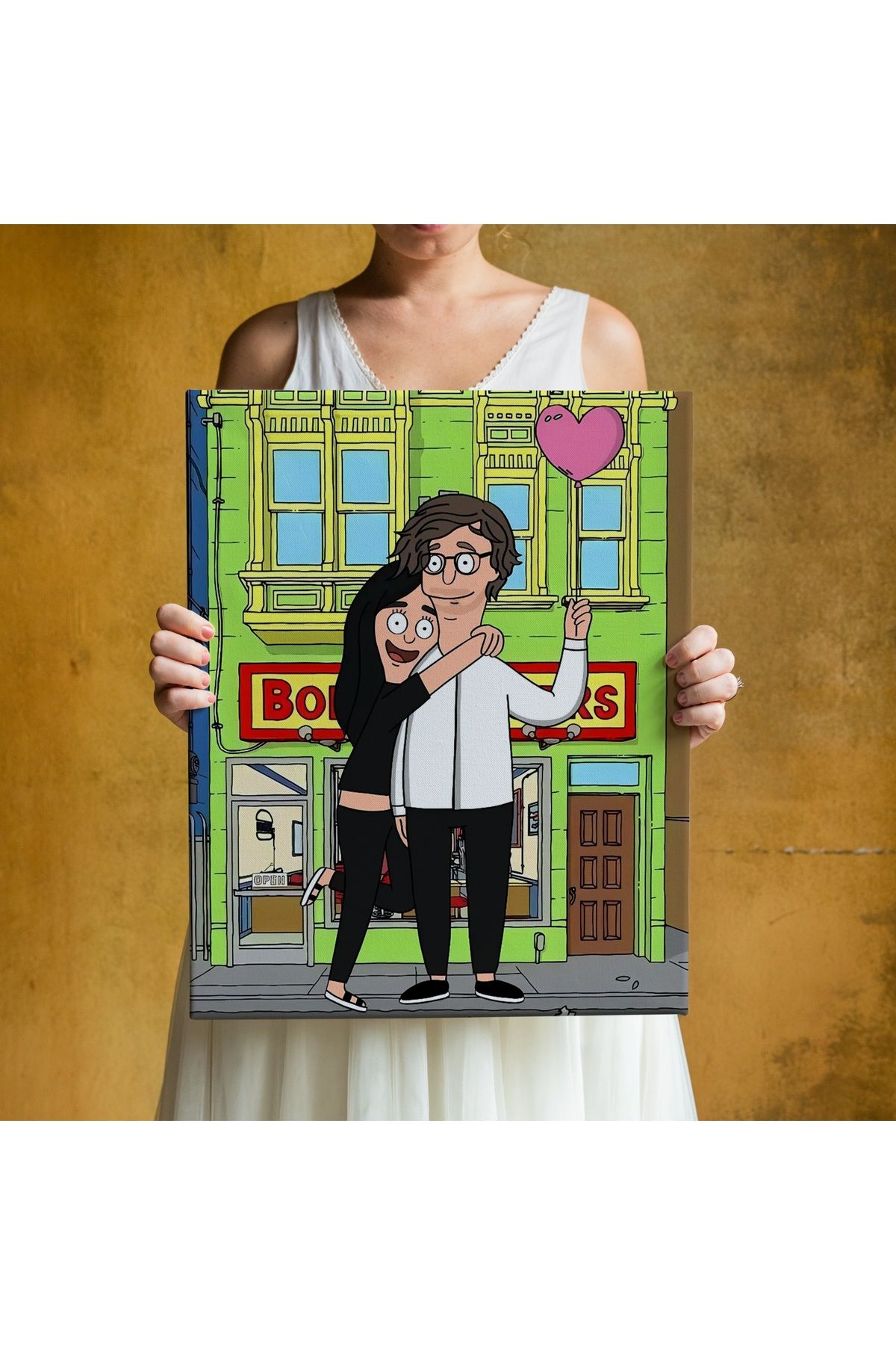 ÇELİKLER HEDİYE Kişiye Özel Karikatür Kanvas – Fotoğraftan Hazırlanan Hediye Tablo