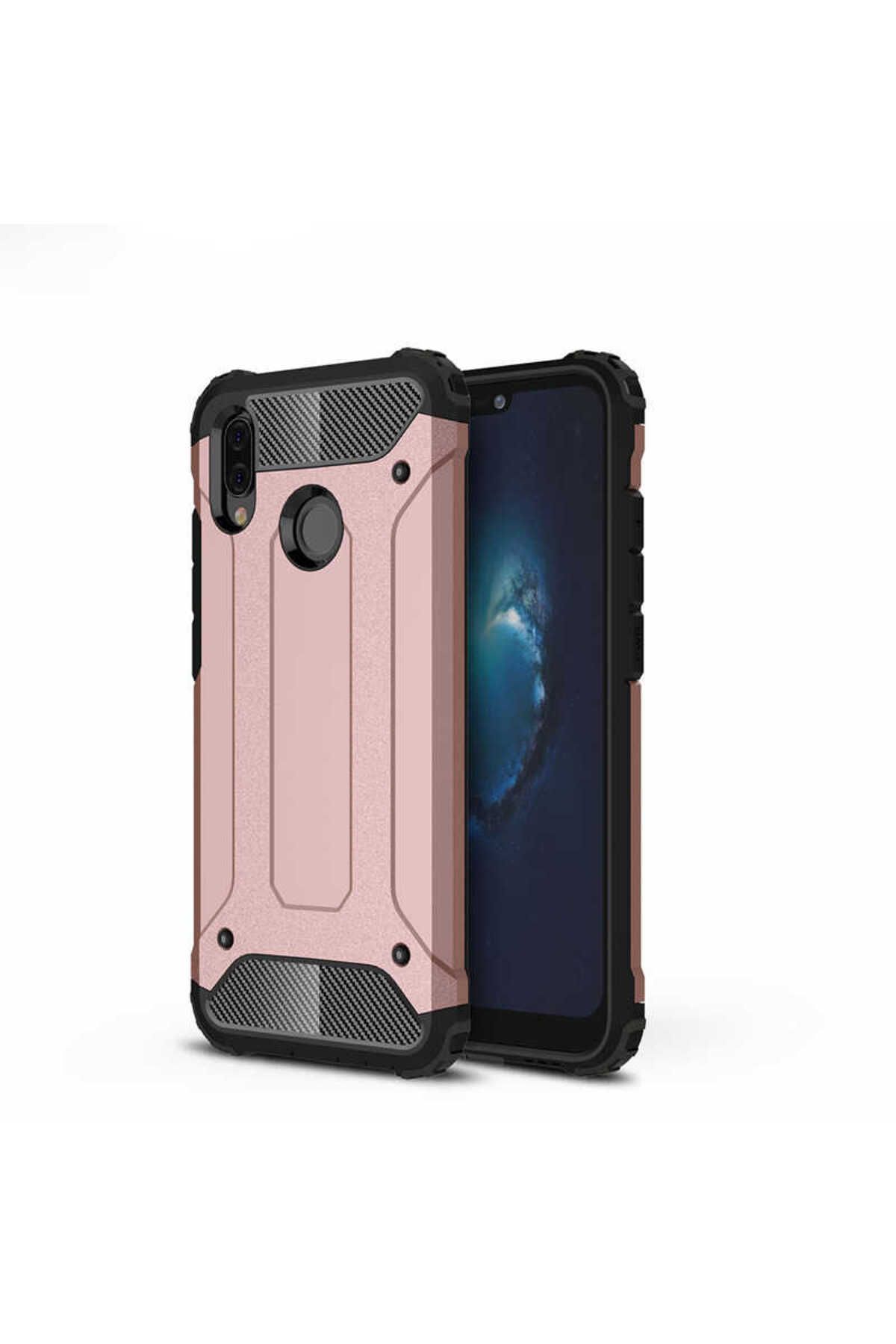 halkhouse Huawei P20 Lite Kılıf Zırh Tank Sert Korumalı Silikon Crash Silikon Kapak