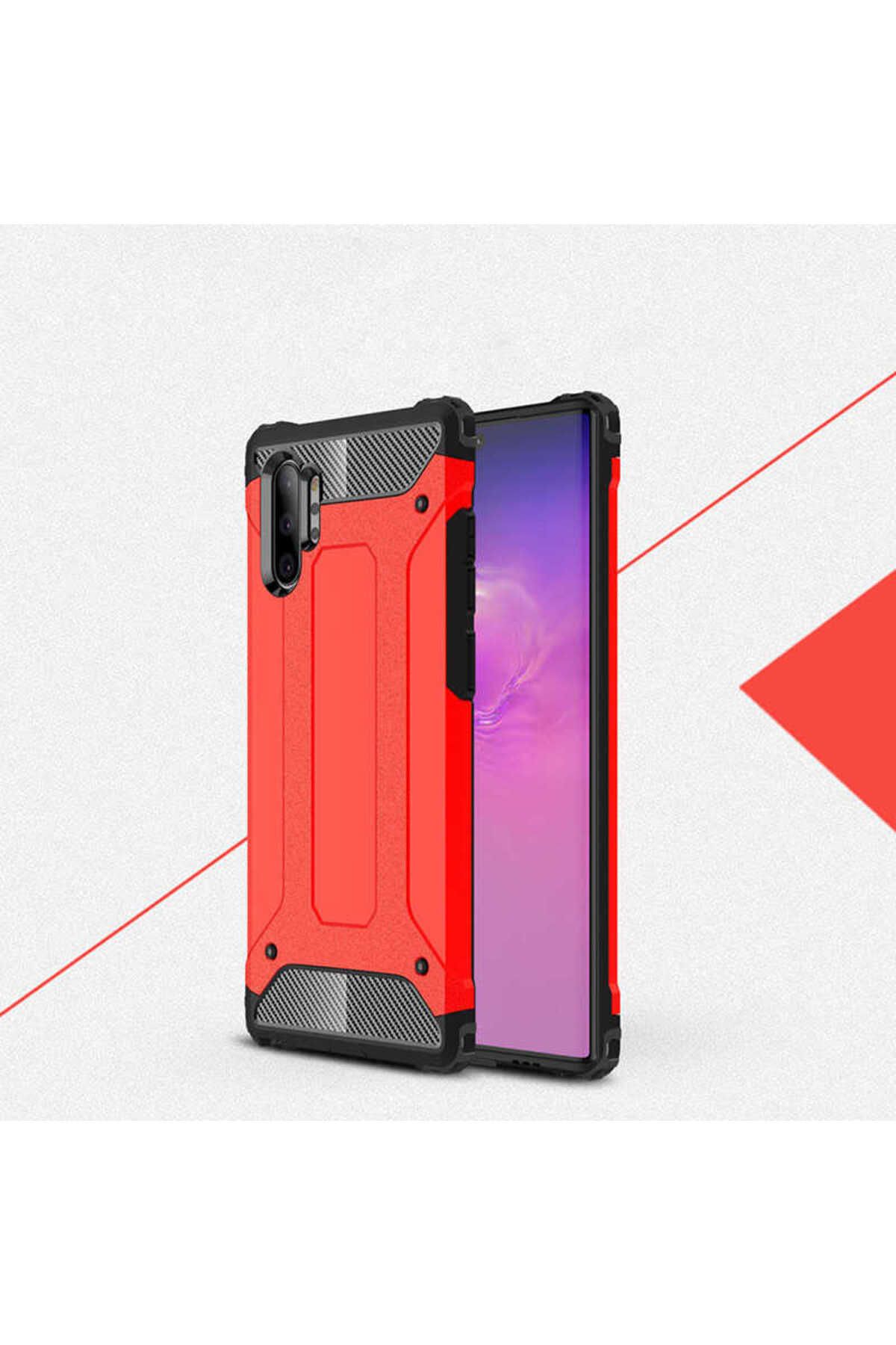 halkhouse Galaxy Note 10 Plus Kılıf Zırh Tank Sert Korumalı Silikon Crash Silikon Kapak