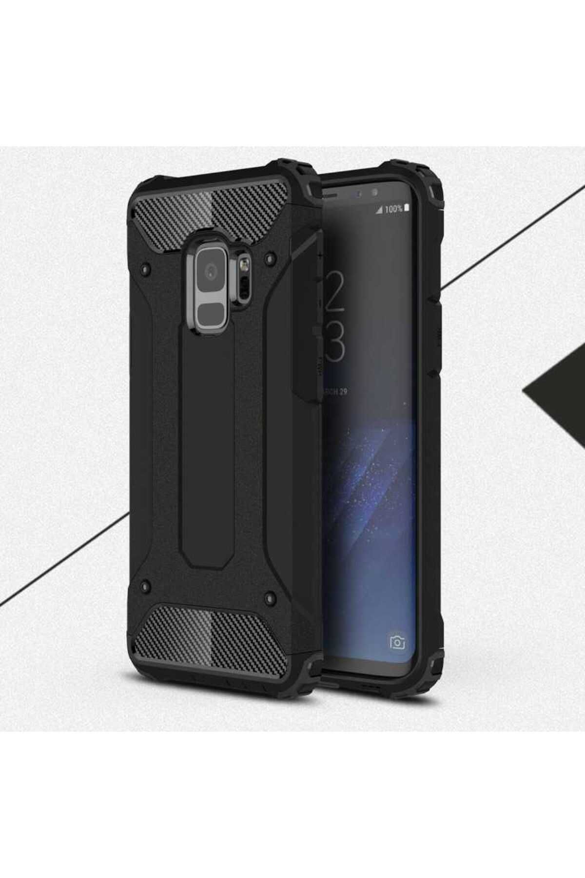 halkhouse Galaxy S9 Kılıf Zırh Tank Sert Korumalı Silikon Crash Silikon Kapak