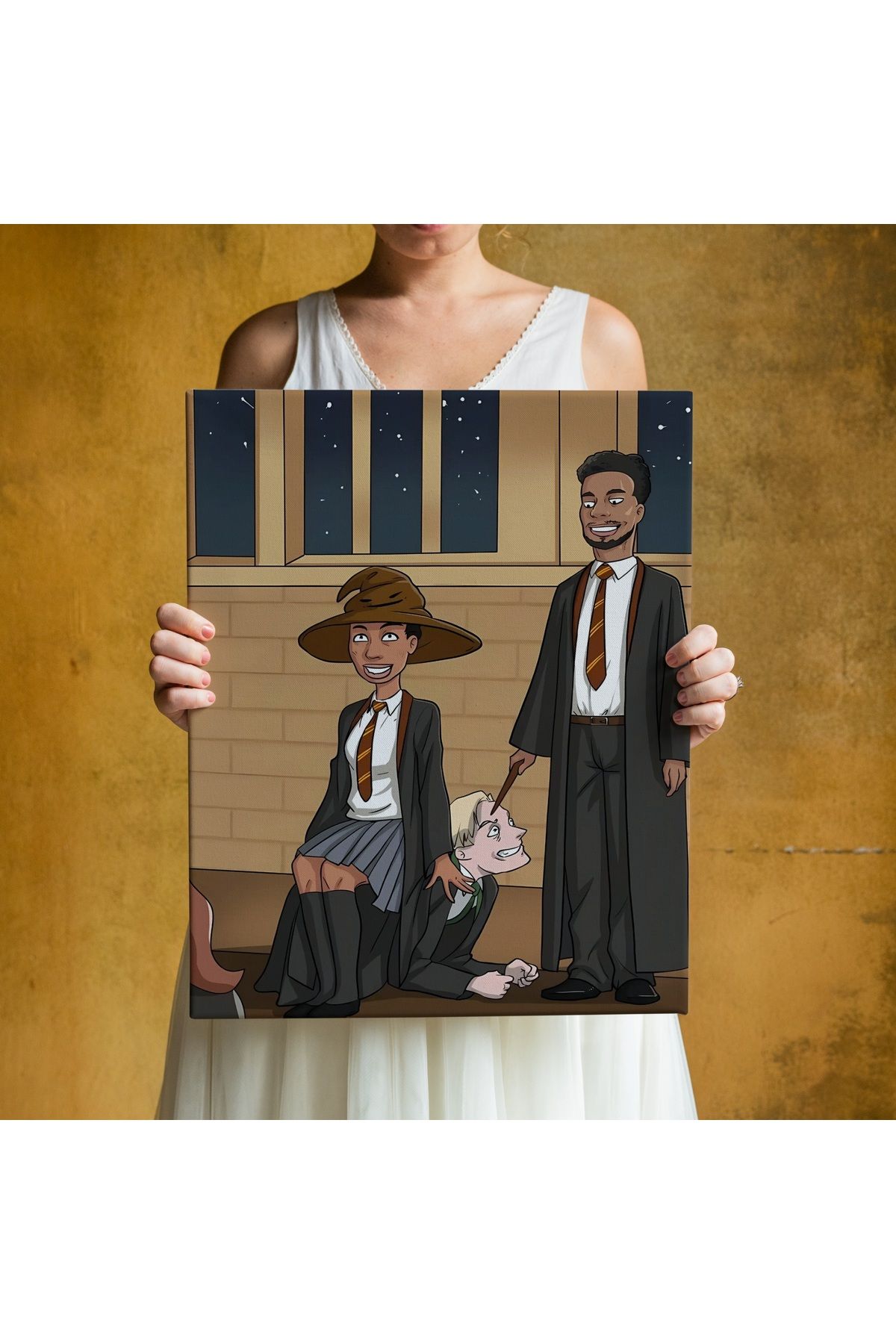 ÇELİKLER HEDİYE Kişiye Özel Karikatür Kanvas – Fotoğraftan Hazırlanan Hediye Tablo