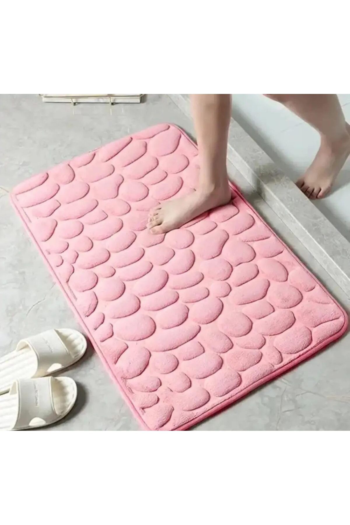 KDROĞLU plamystical e-ticaret Memory Kaydırmaz Banyo Paspası,Kabartma Desenli Banyo Matı (PEMBE) newing 1
