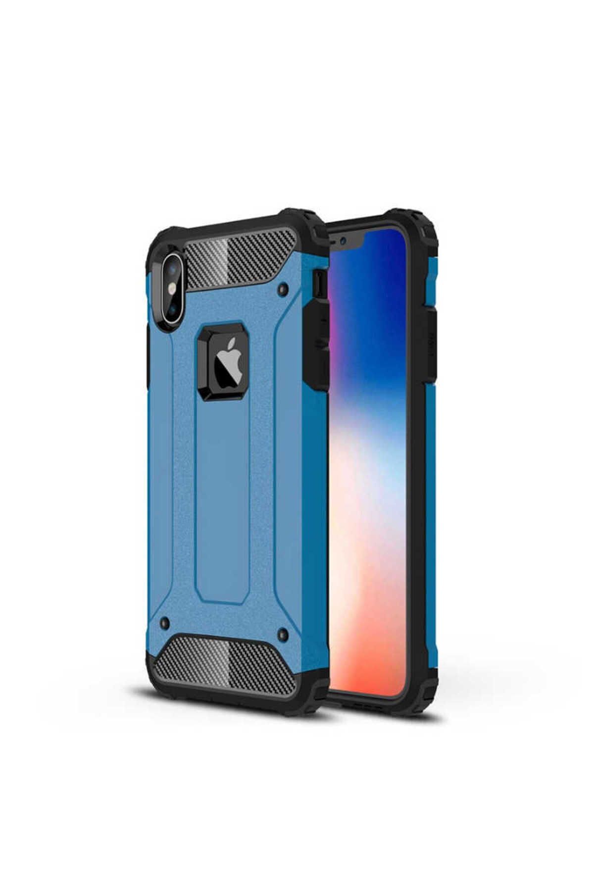 halkhouse Apple iPhone XS Max 6.5 Kılıf Zırh Tank Sert Korumalı Silikon Crash Silikon Kapak