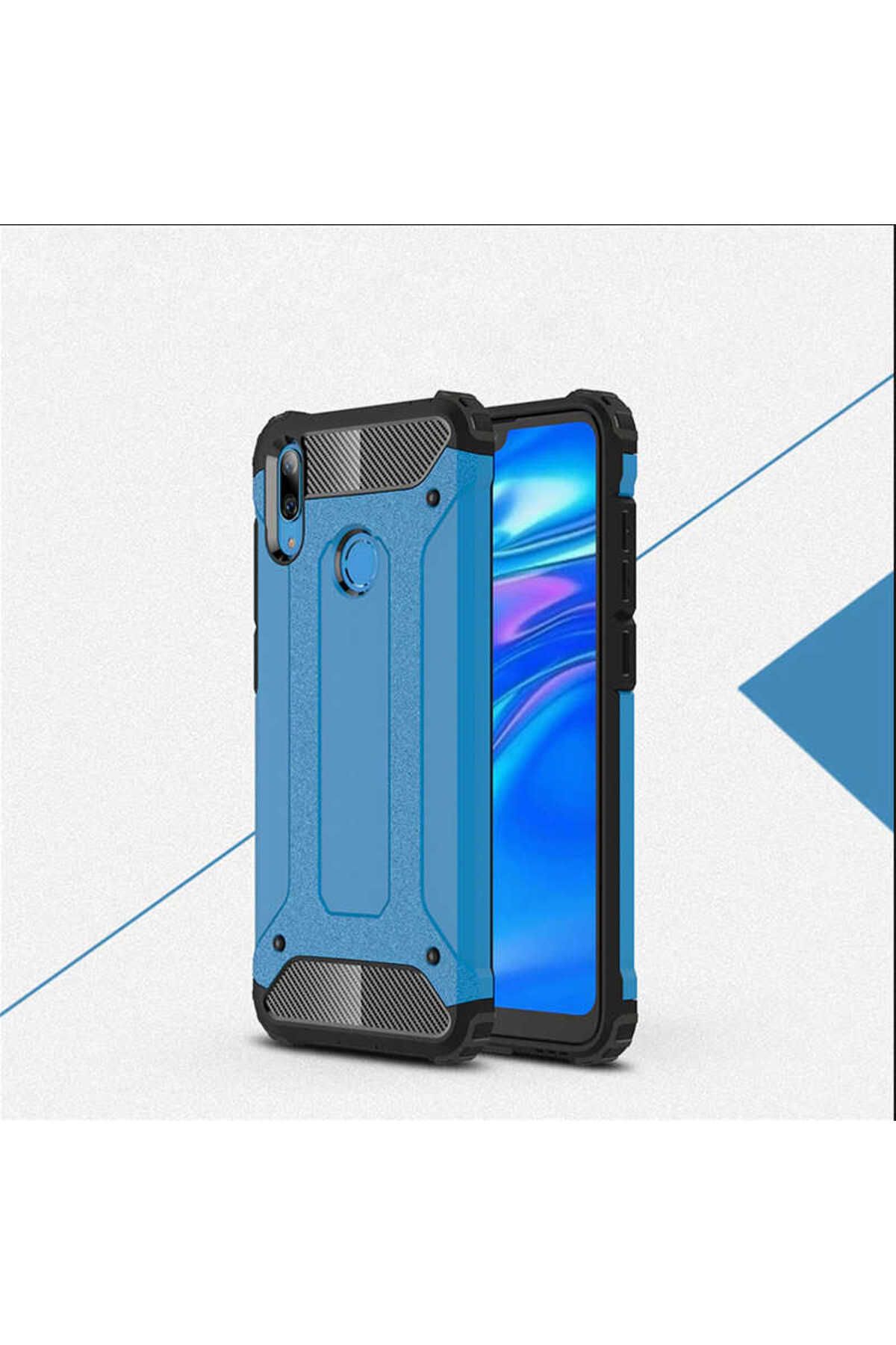 halkhouse Huawei Y7 Prime 2019 Kılıf Zırh Tank Sert Korumalı Silikon Crash Silikon Kapak