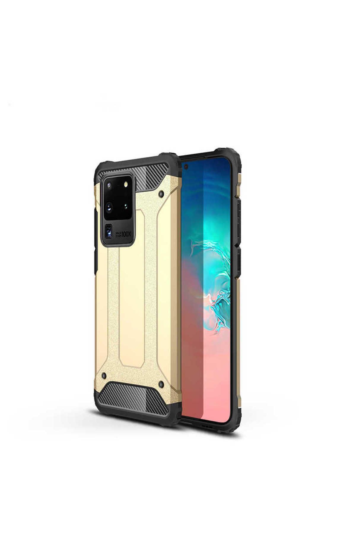 halkhouse Galaxy S20 Ultra Kılıf Zırh Tank Sert Korumalı Silikon Crash Silikon Kapak