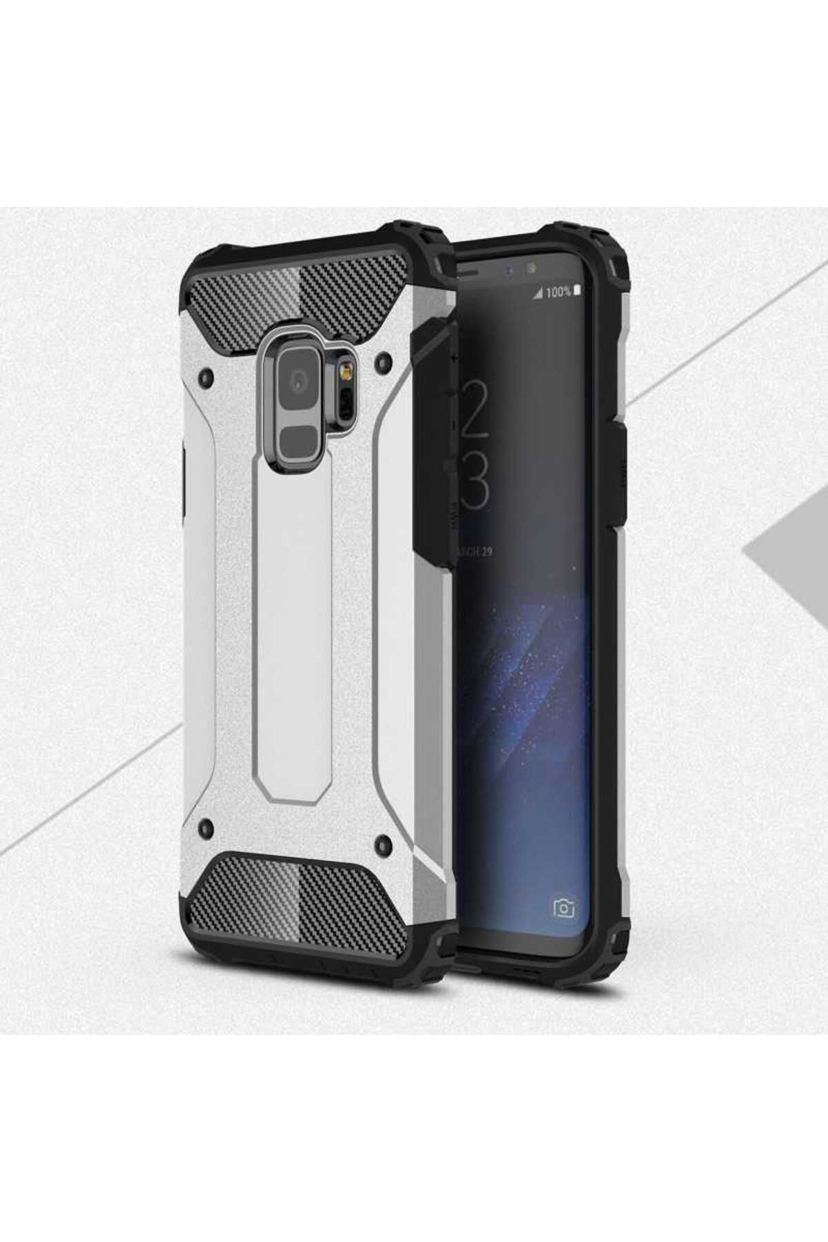 halkhouse Galaxy S9 Kılıf Zırh Tank Sert Korumalı Silikon Crash Silikon Kapak