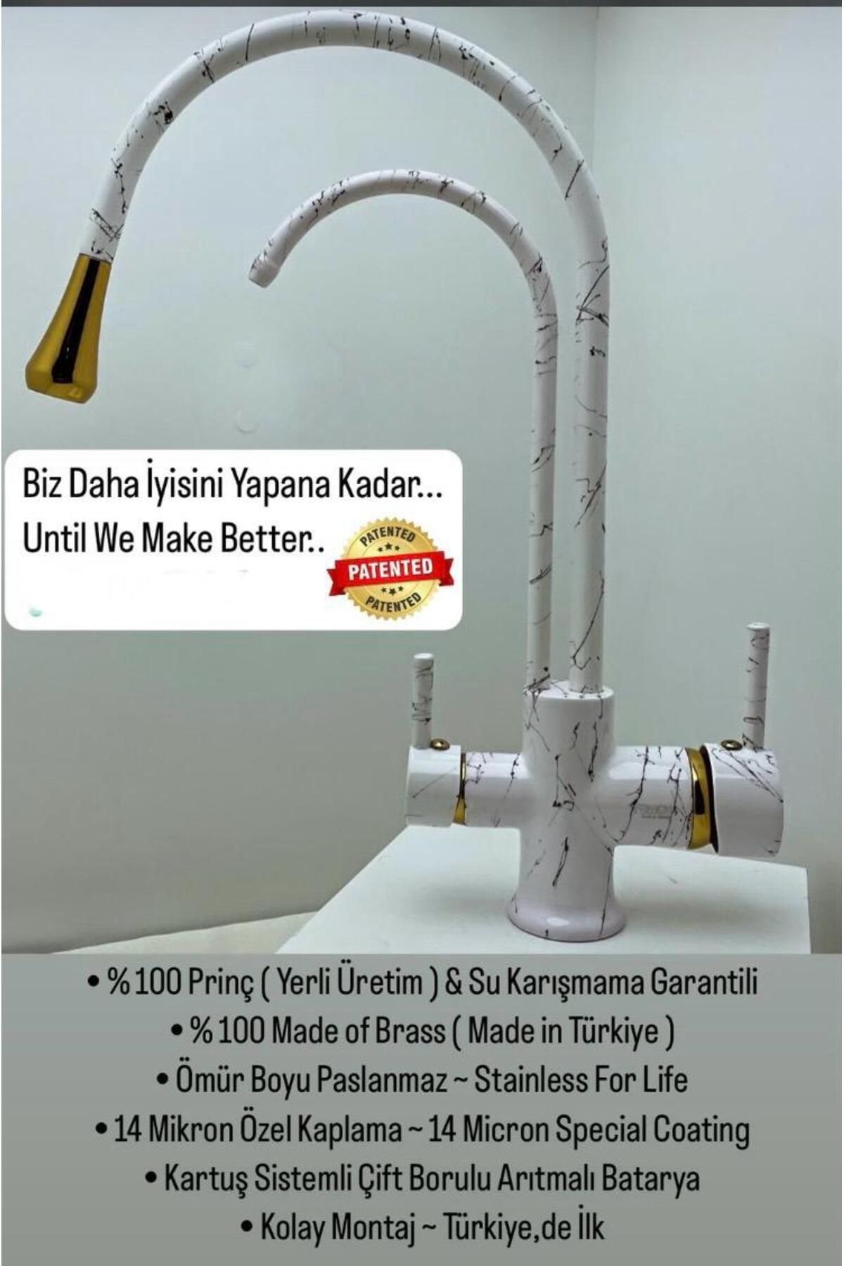 Class Armatür DAMLA BEYAZ MERMER ARITMA EVYE BATARYASI