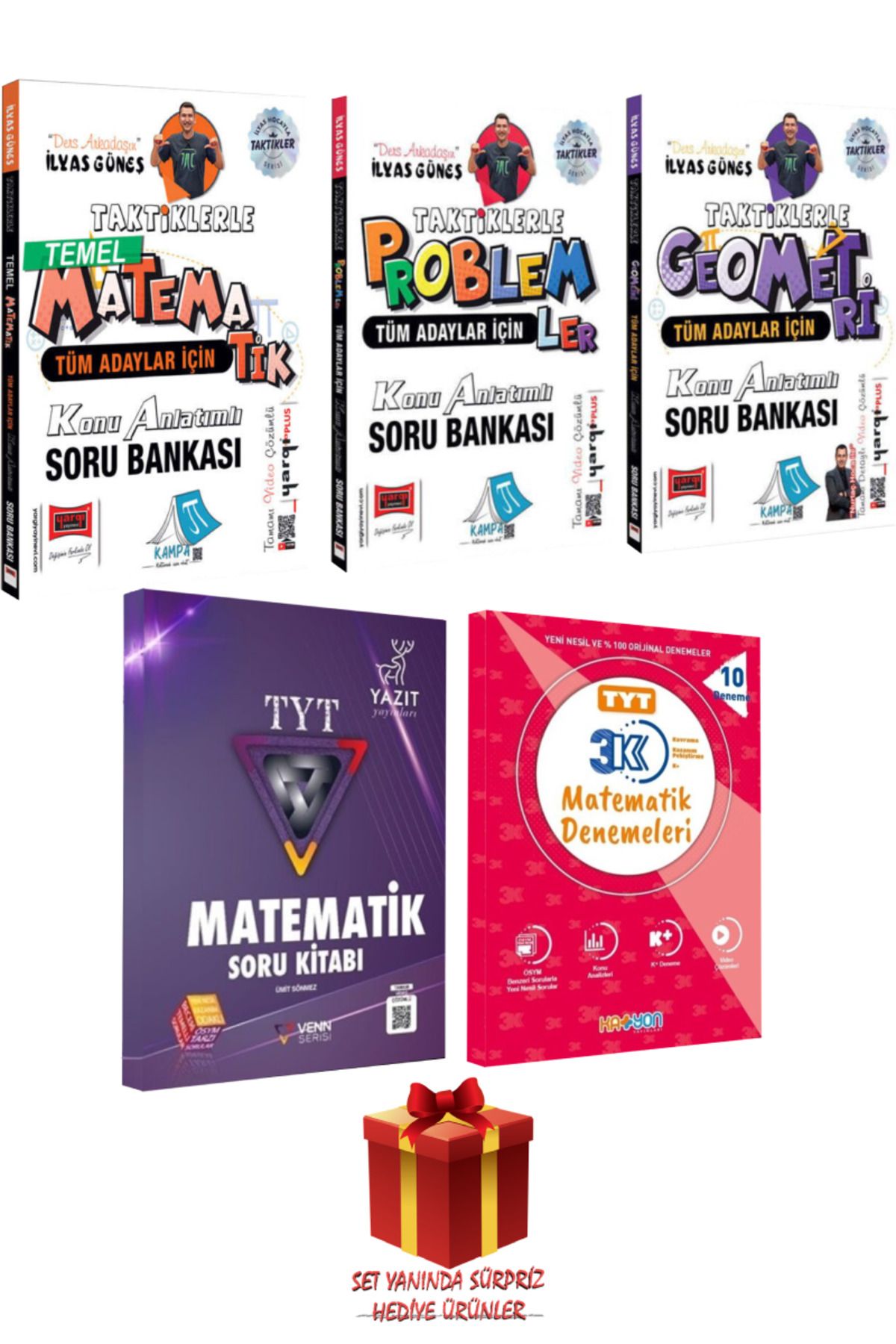 Yargı Yayınları İlyas Güneş Tüm Adaylar İçin Taktiklerle Matematik+ Geometri+ Problemler Konu Anlatımlı Soru Bankası