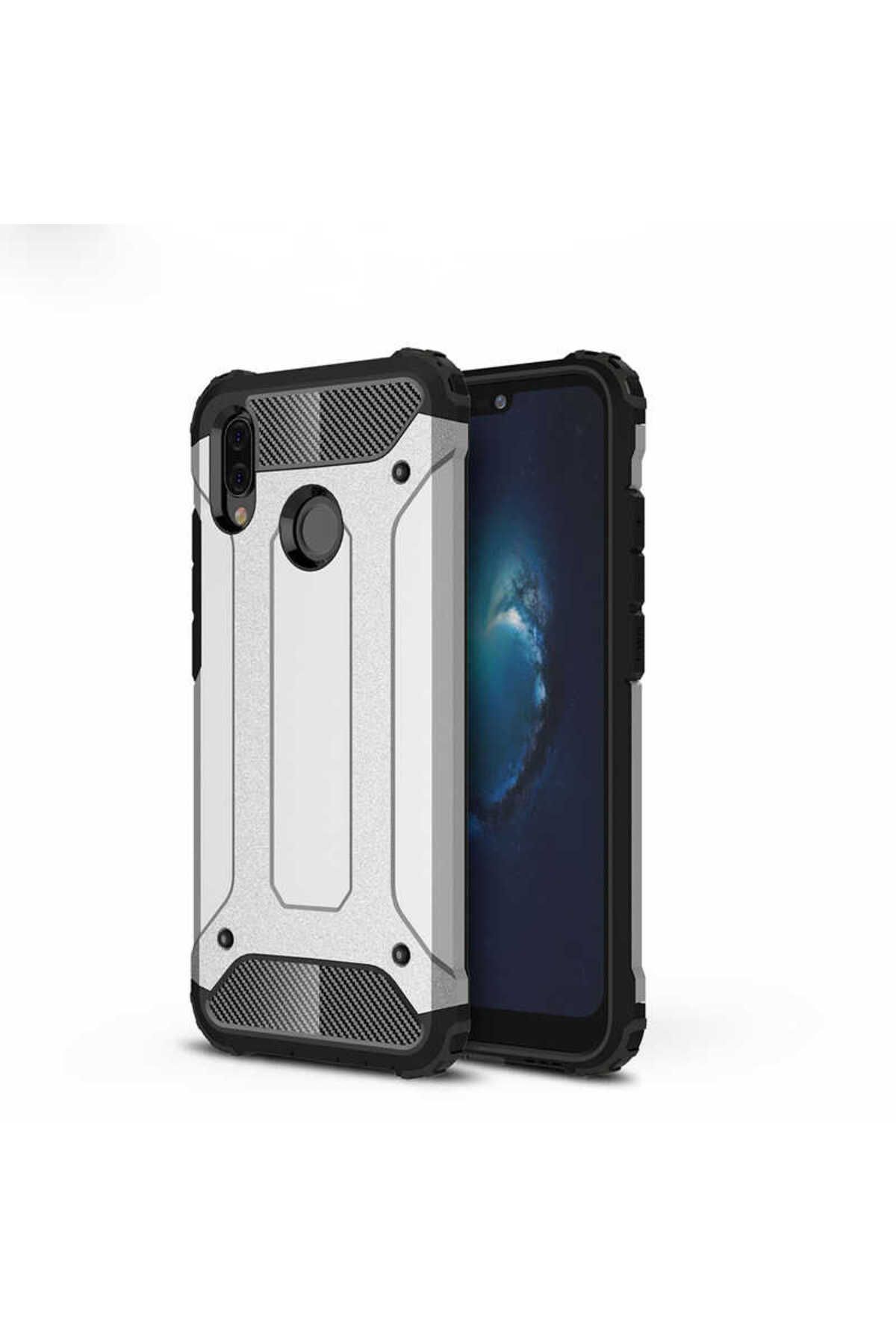 halkhouse Huawei P20 Lite Kılıf Zırh Tank Sert Korumalı Silikon Crash Silikon Kapak